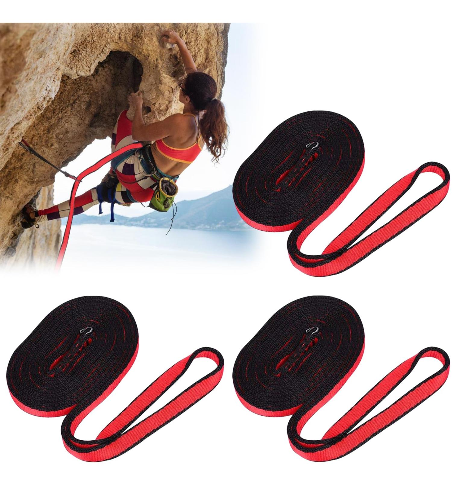 Toatelu 3-Piece Nylon Climbing Loop 16mm 150cm - Certified 23kN Band Loop for Fire Brigade Outdoor Activities Yoga Hammocks & Abseiling (Red) - Buy Online on GoSupps.com