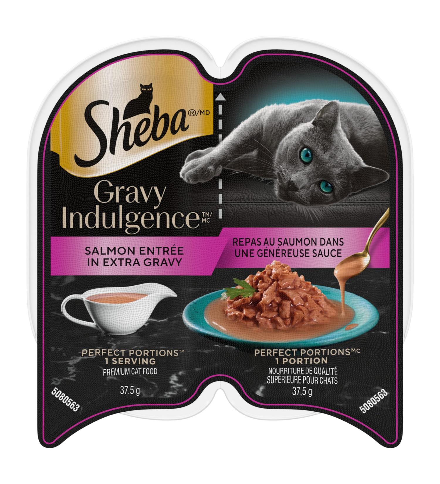 Sheba Gravy Indulgence Perfect Portions Adult Wet Cat Food Salmon Entr e in Extra Gravy 75g Tray (24 Pack) - Buy Online on GoSupps.com