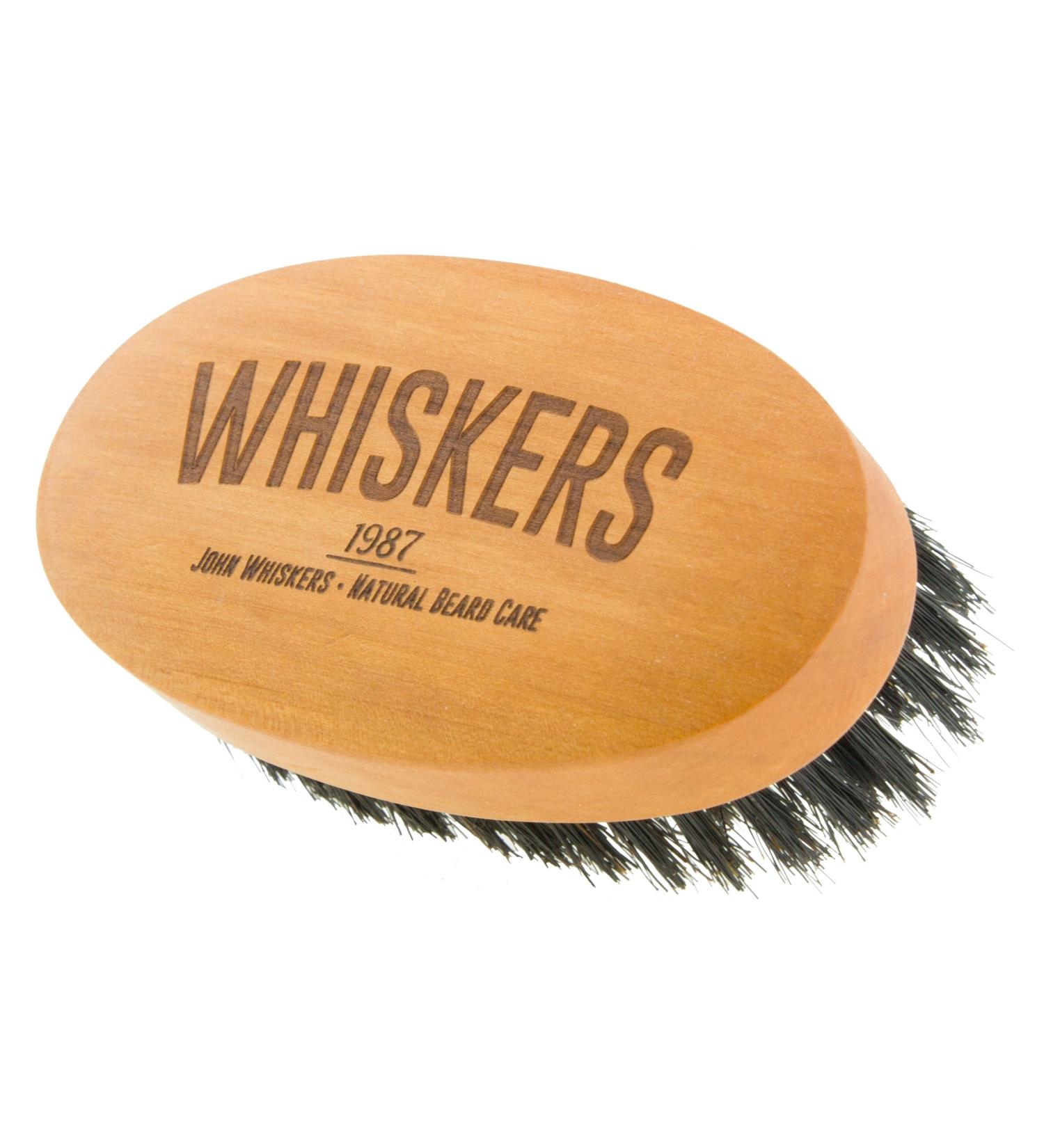 John Whiskers Bartbrush - Pure Wild Boar Bristles | Medium Hardness | 90x50mm | Premium German Beard Care - Buy Online on GoSupps.com