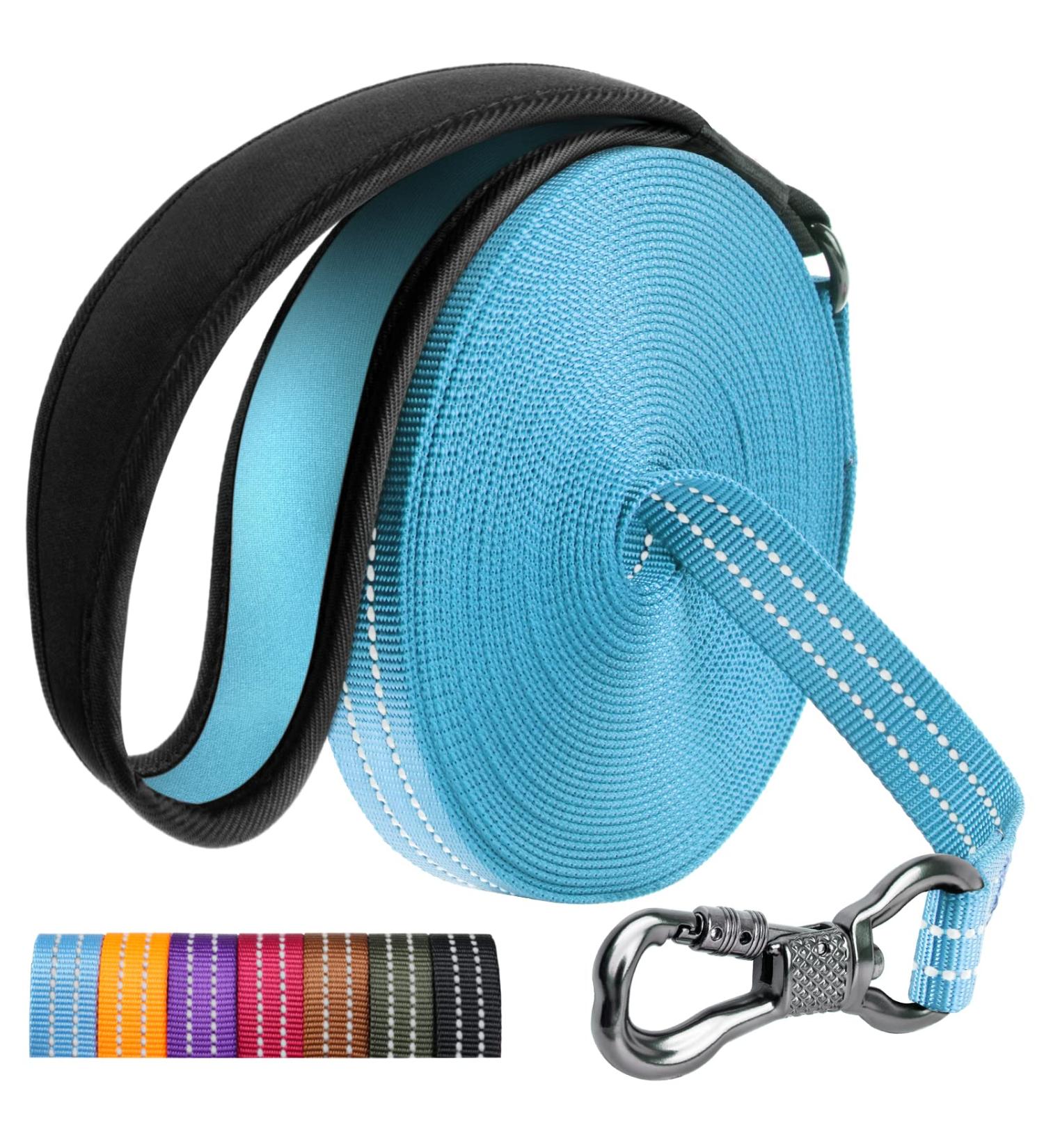 X Xben 15m Dog Leash - Robust Tow Line with Lockable Carabiner Reflective Running Training Line for Small & Medium Dogs Light Blue - Buy Online on GoSupps.com