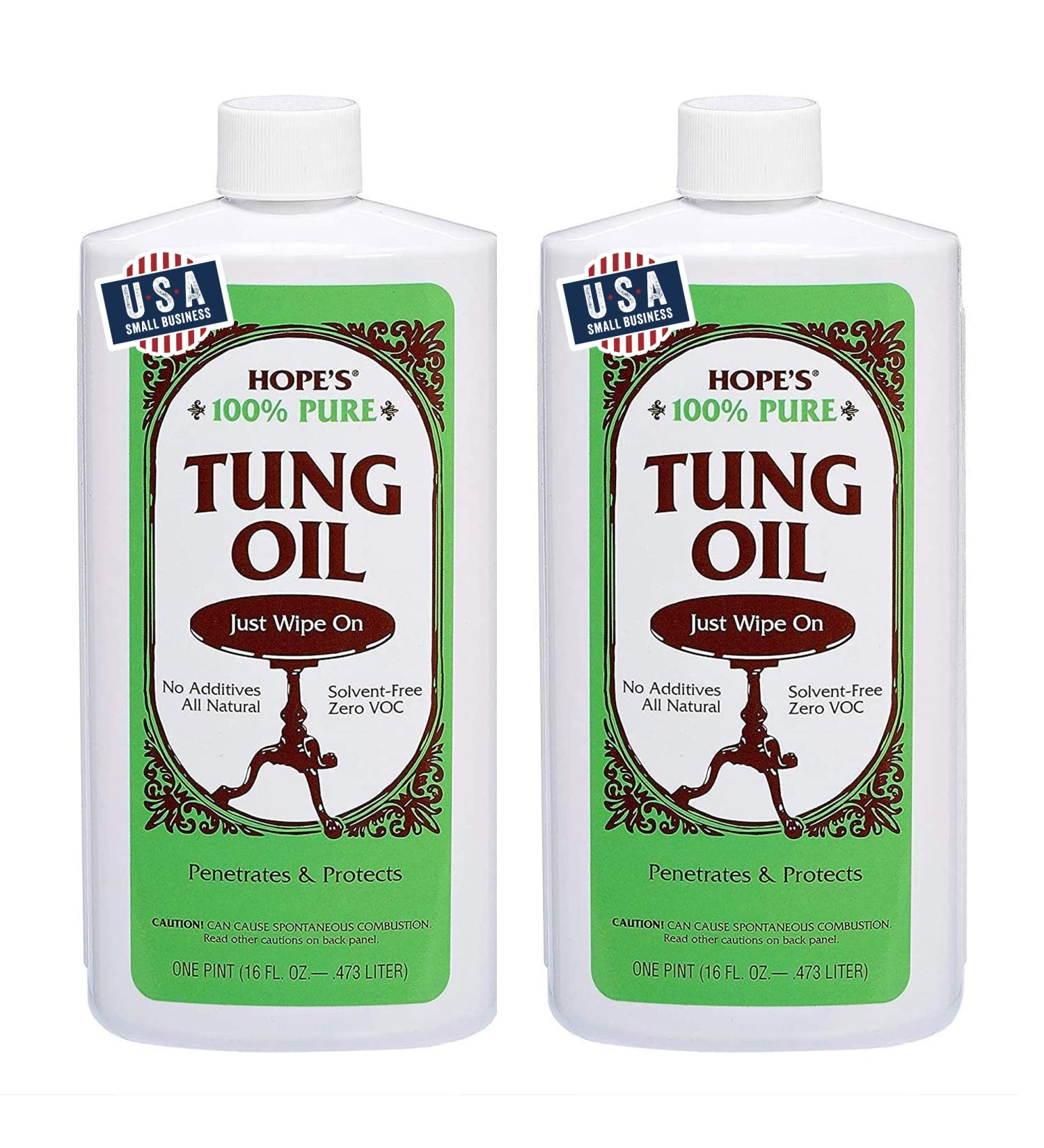 HOPE'S 100% Pure Tung Oil  Waterproof Natural Wood Finish and Sealer  16 Fl Oz  2 Pack Two  16 Fl Oz - Buy Online on GoSupps.com