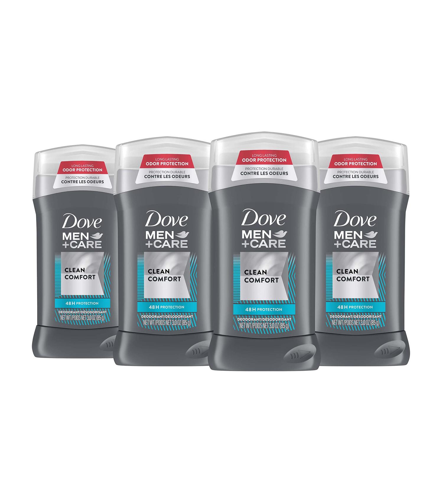 Dove Men+Care Clean Comfort Deodorant for Men 48-Hour Odor Protection, 3 Ounce (Pack of 4) - Buy Online on GoSupps.com