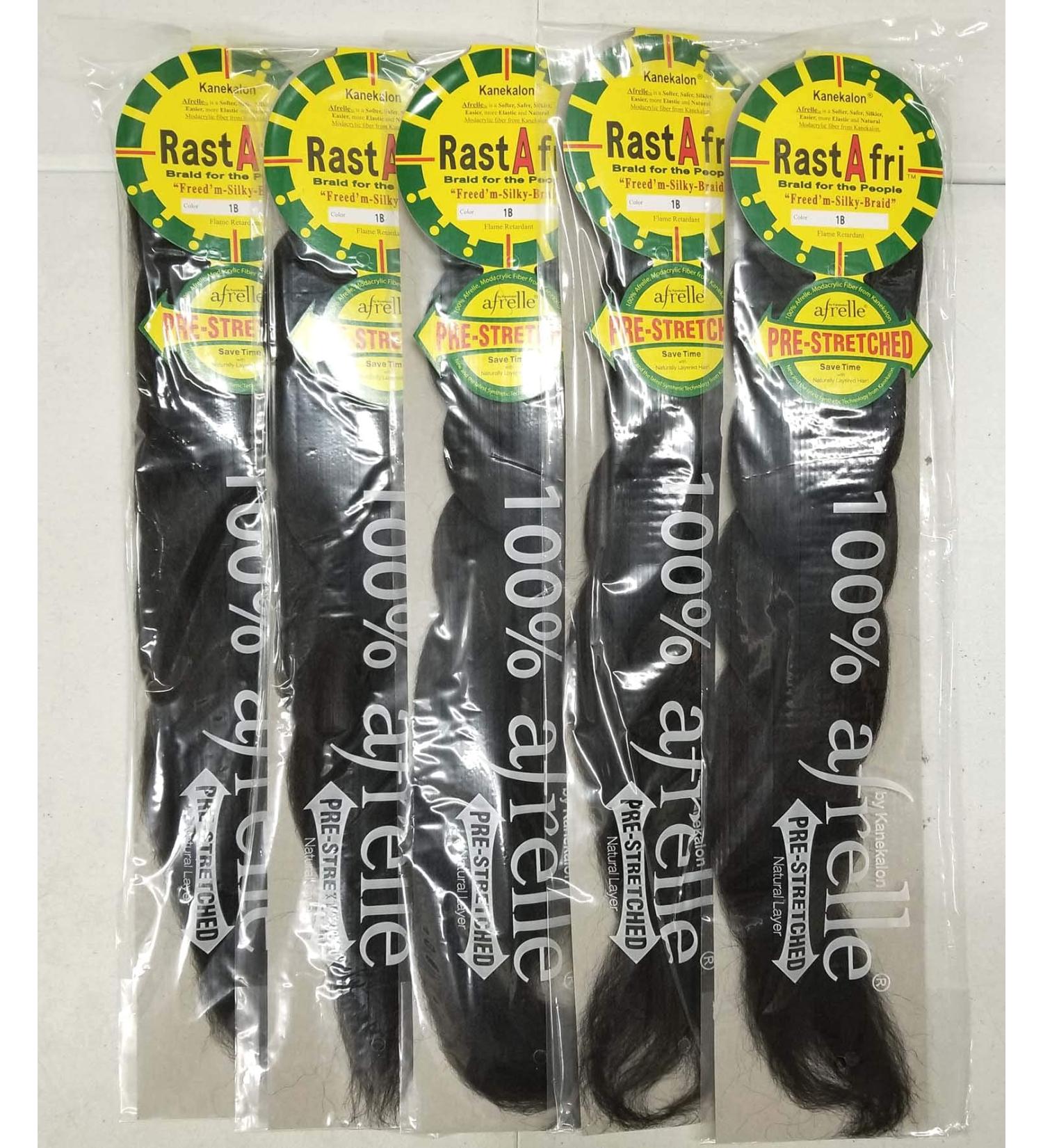 RastAfri Pre-Stretched Silky Braiding Hair - 5 Packs 1B | Premium Quality Extensions - Buy Online on GoSupps.com