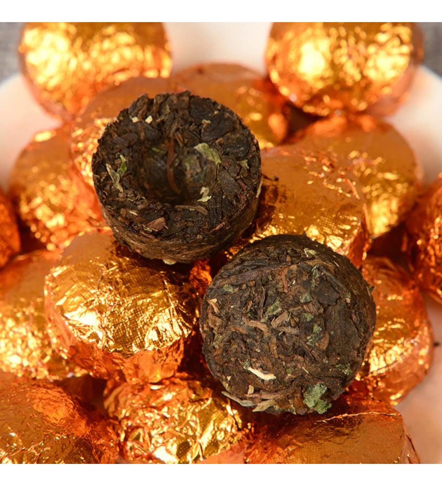 HQZM Yunnan Menghai Thee District Security Pu er Risp Tea Sensitive Green Mini Tuo tea 500g 1764oz - Buy Online on GoSupps.com