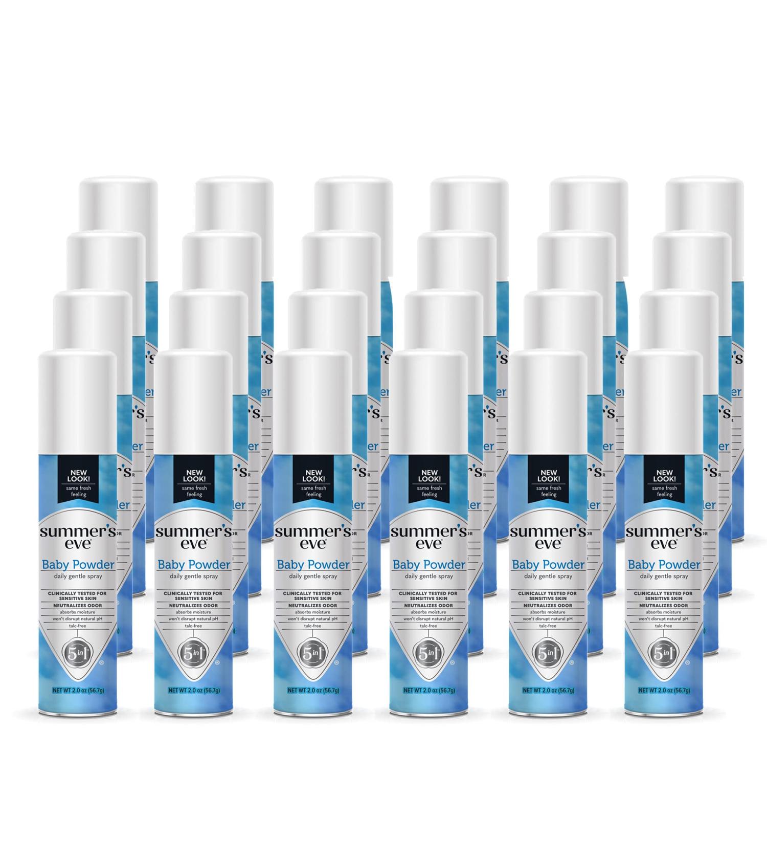 Summer's Eve Baby Powder Freshening Spray 2oz - Casepack of 24 cans, Gynecologist Tested - Packaging May Vary - Buy Online on GoSupps.com