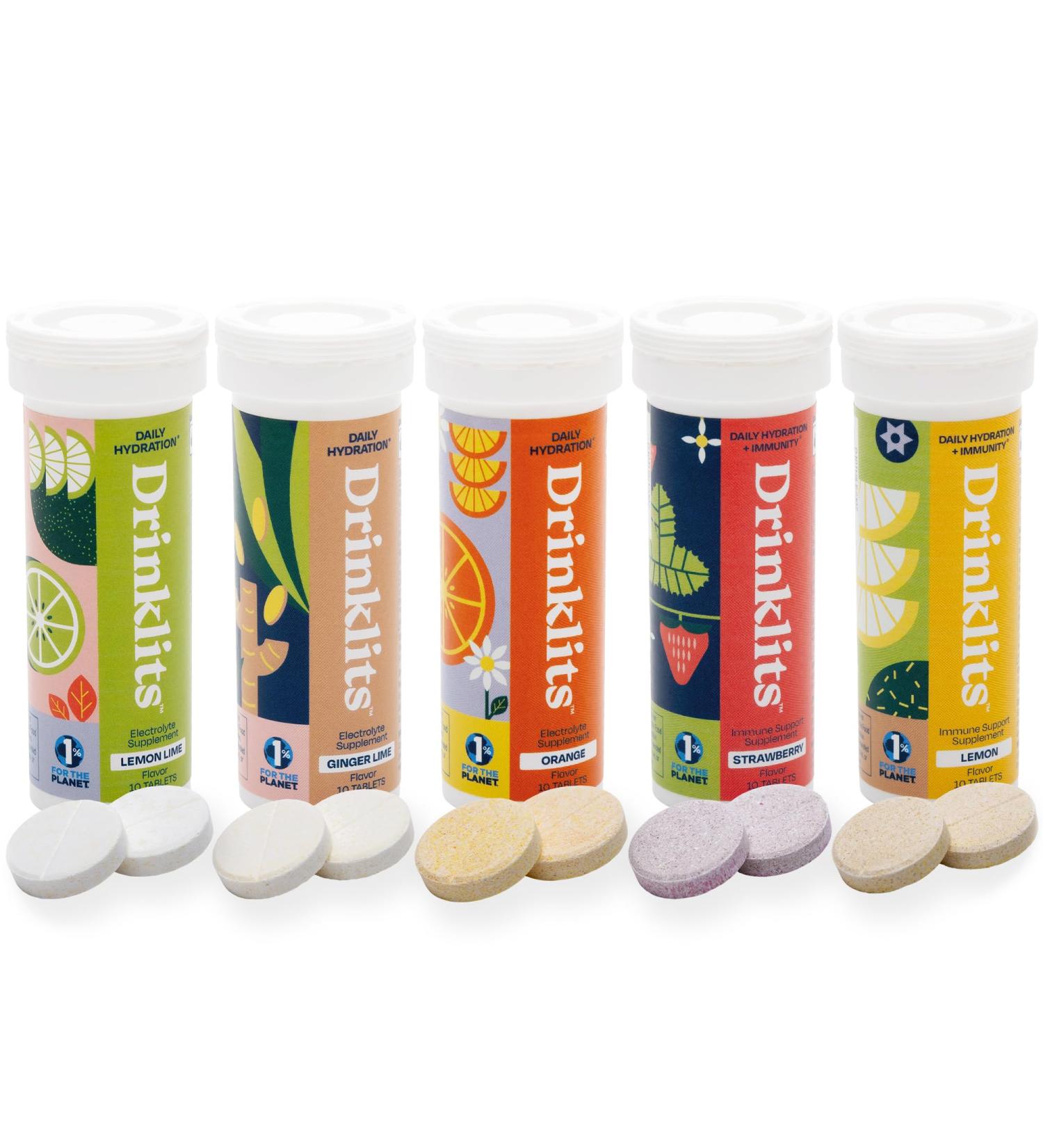 Drinklits Flavor Sampler Pack 5 Flavors 50 Total Servings Electrolyte Hydration Tablets - Buy Online on GoSupps.com
