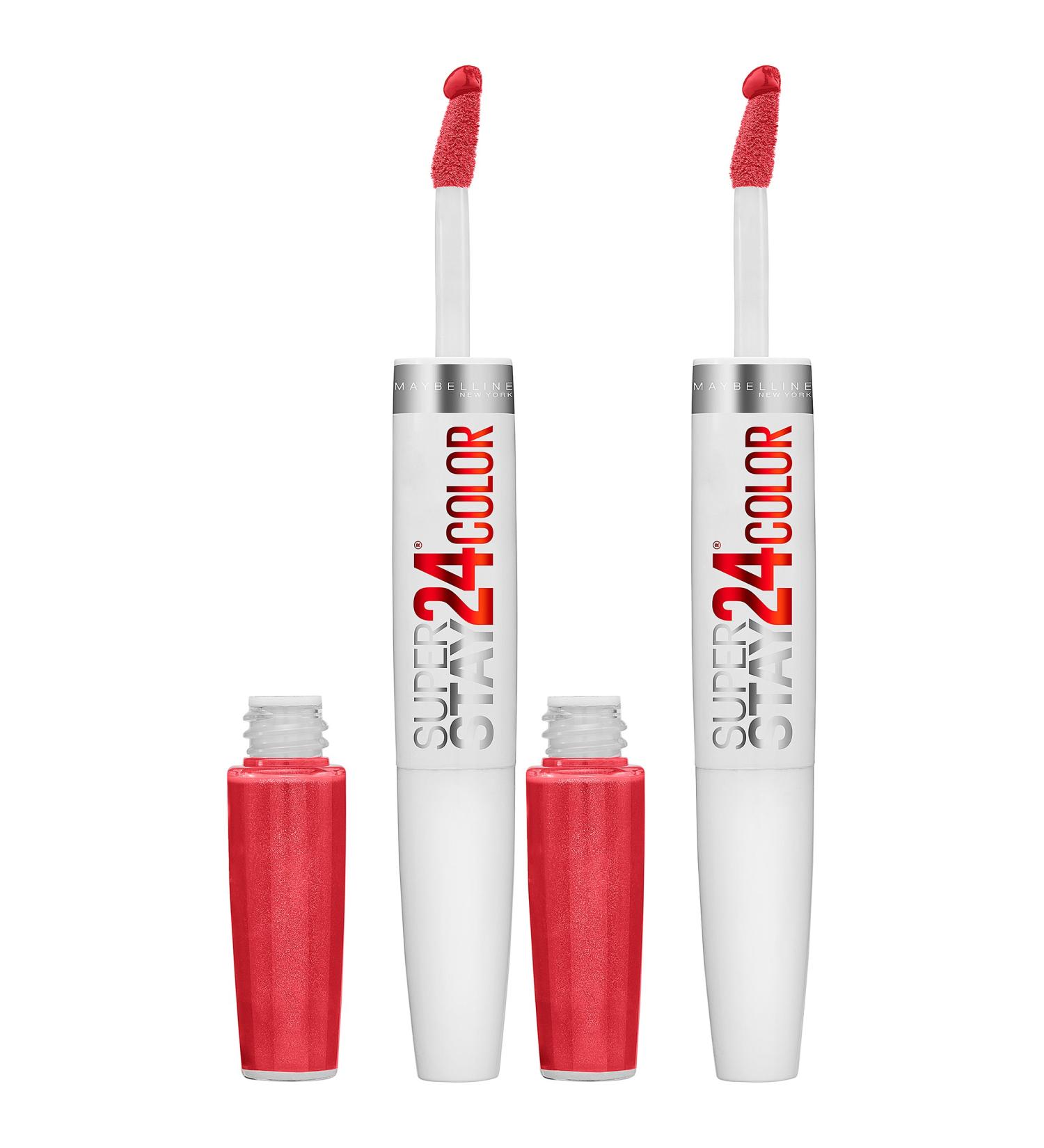 Maybelline SuperStay 24 Hour Liquid Lipstick in Continuous Coral - 2 Pack - Buy Online on GoSupps.com