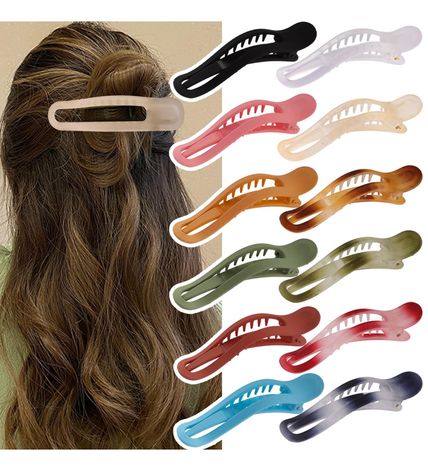Magicsky 12 PCS Alligator Hair Claw Clips - French Matte Barrette for Thick & Thin Hair | Non-Slip Grip Styling Accessory for Women and Girls - Buy Online on GoSupps.com