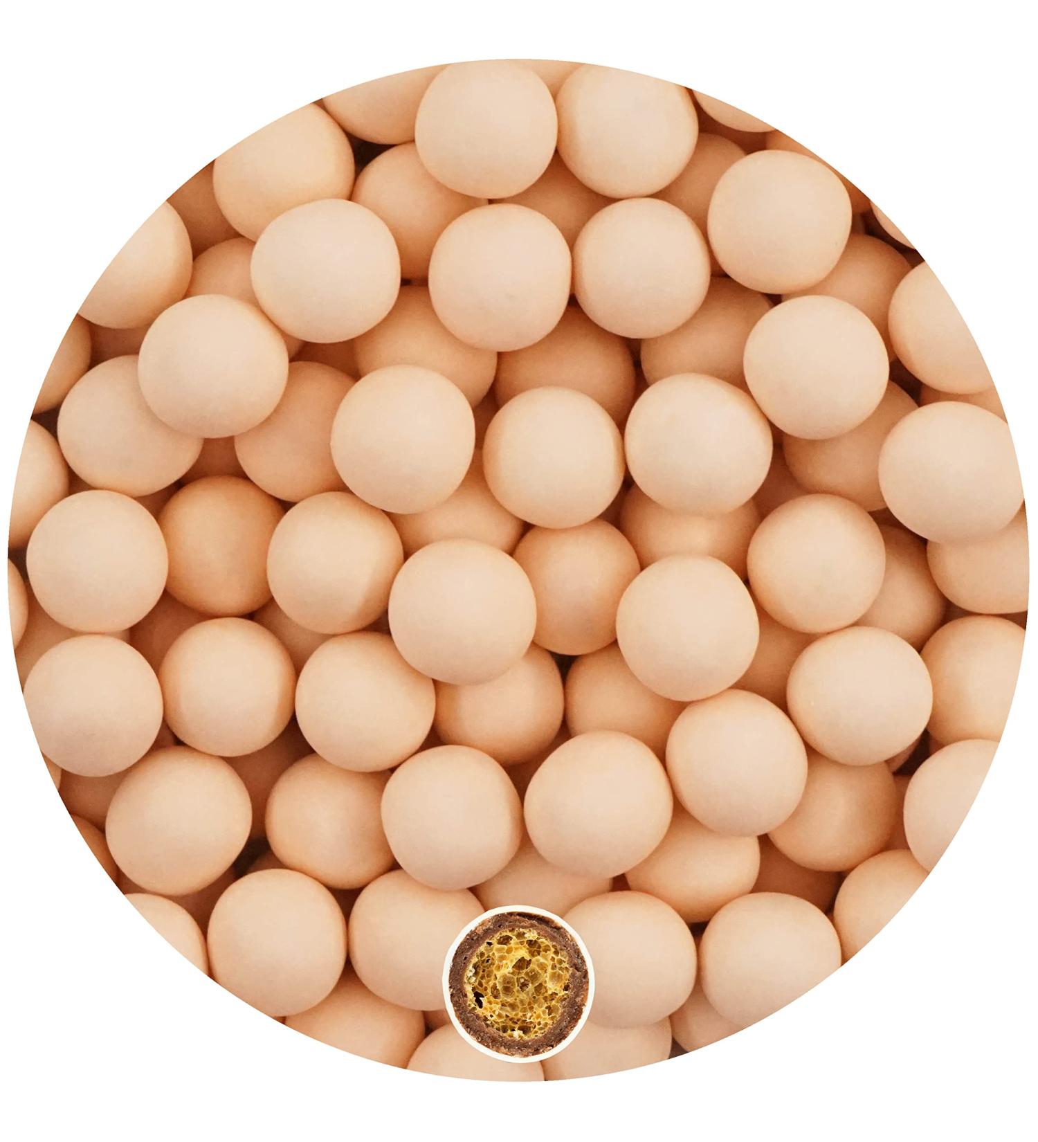 EinsSein 0.35kg Crispy chocolate Dragees wedding large shiny apricot - ca.1.8 cm pearls - dragees baptism communion almonds - Buy Online on GoSupps.com