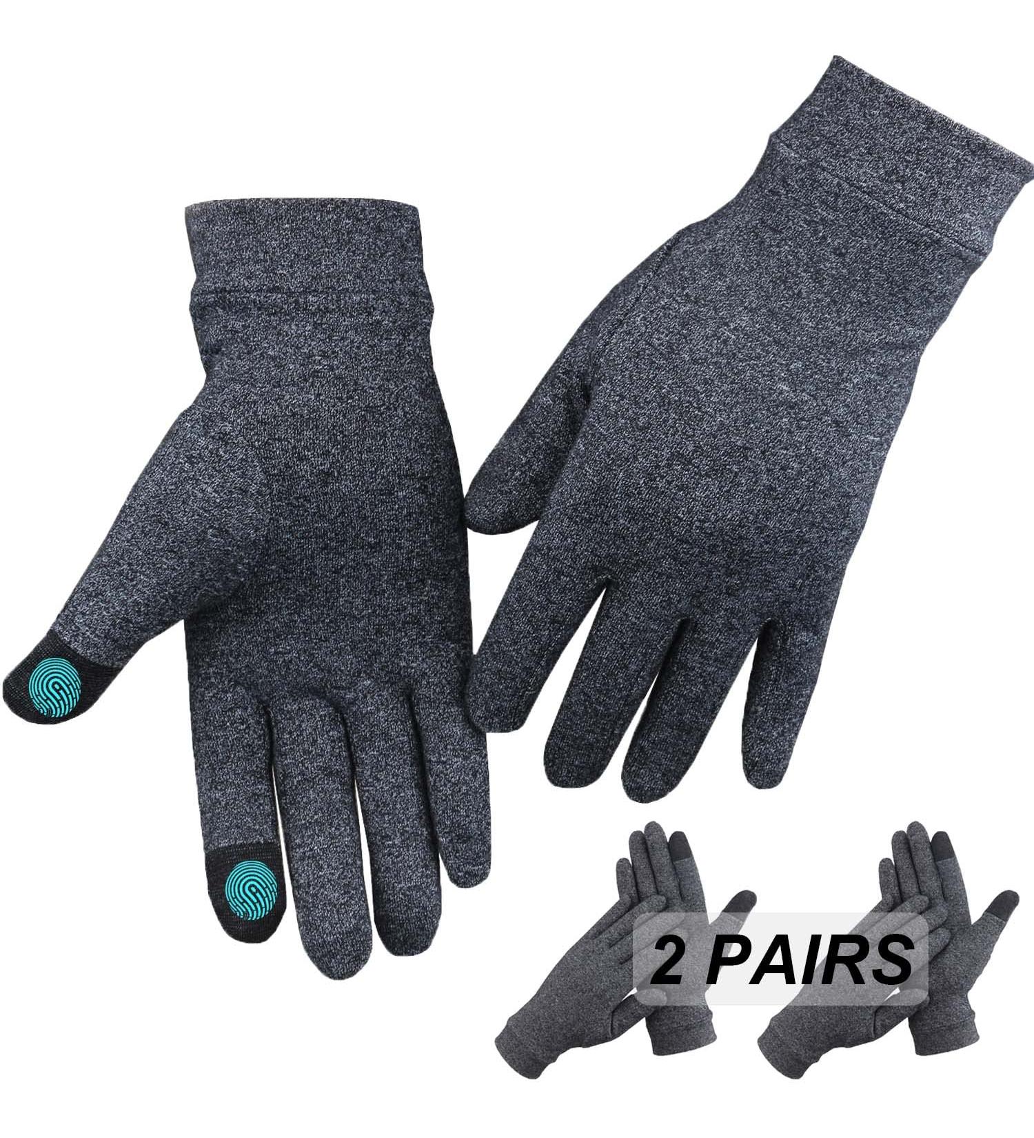 Buy 2 Pairs Arthritis Gloves - Full Finger Compression Gloves for Carpal Tunnel & Joint Pain Relief - Touchscreen Medium Black for Men & Women - Buy Online on GoSupps.com