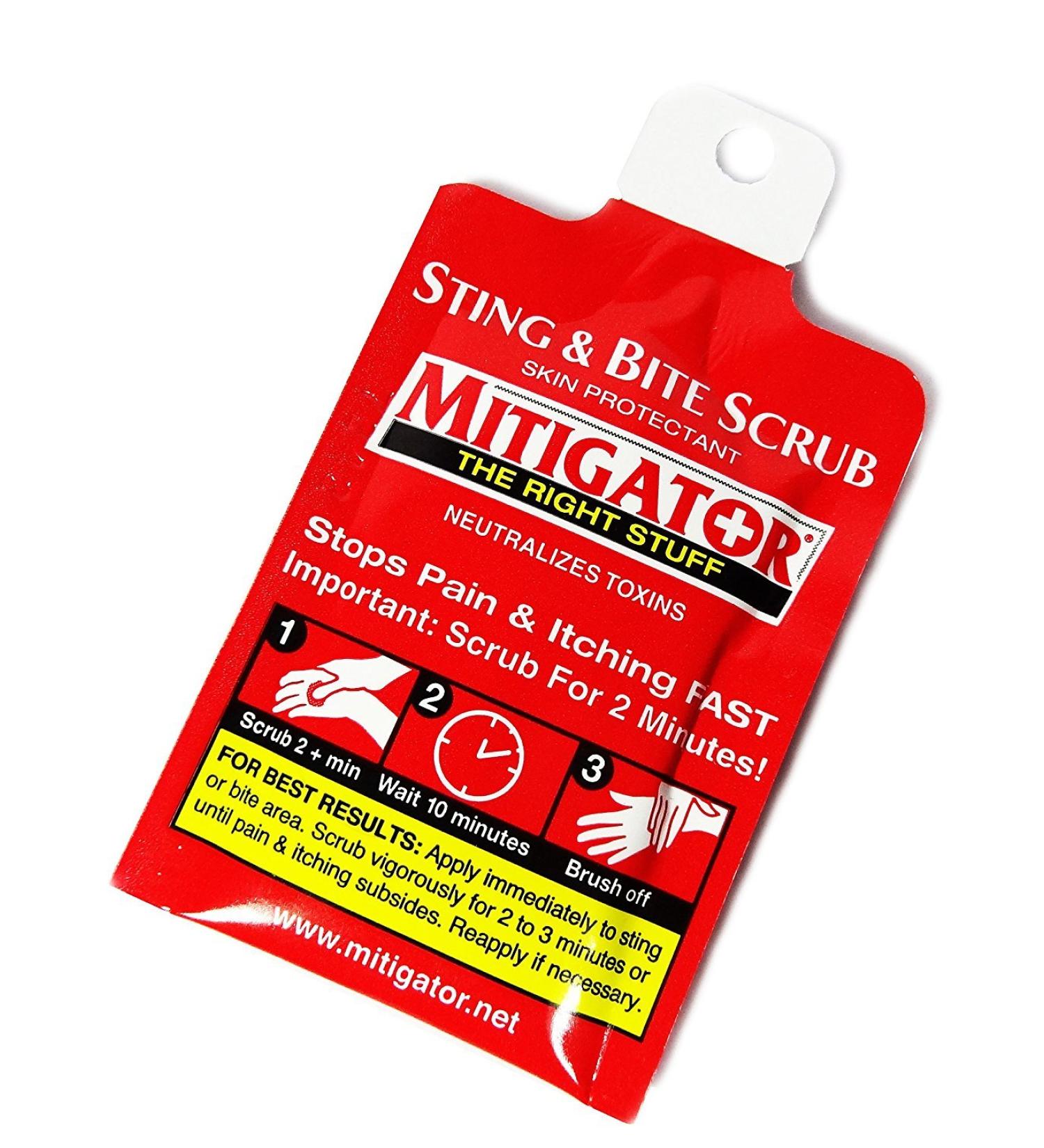 Sting & Bite Scrub Treatment Skin Protectant Relieves Itching Fast! 1/8 oz Packet (Pack of 24)