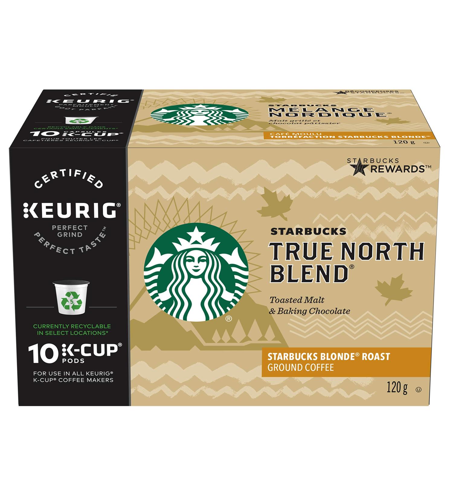 Starbucks True North Blonde Light Roast Coffee Single Serve Keurig K-cup Pods 6 Boxes 60 Capsules True North 60 count (Pack of 1) - Buy Online on GoSupps.com