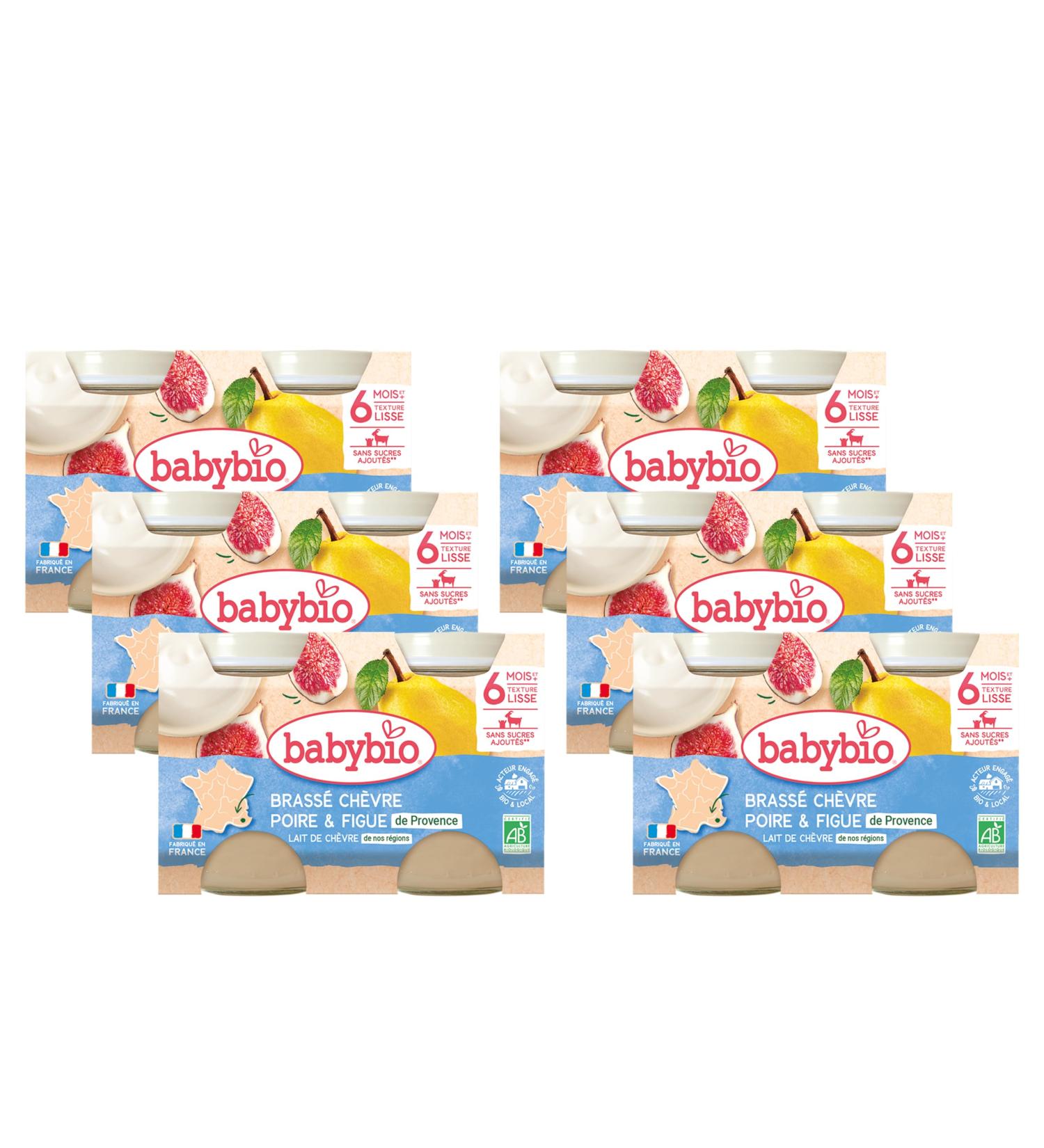 Babybio - Set of 6 Small Pots with Goat Pear Fig 2 x 130 g - 6 Months - Organic - Buy Online on GoSupps.com