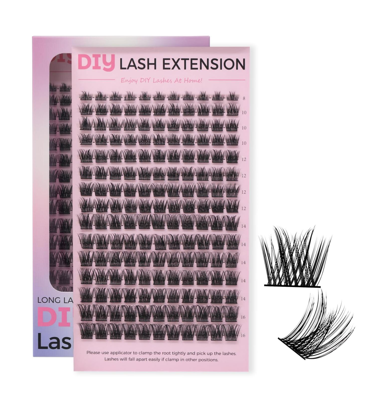 Cluster Eyelash Extensions - 165 PCS Wispy DIY Individual Lashes | Soft Mink False Eyelashes with Super Thin Band (C-8-16mix - Buy Online on GoSupps.com