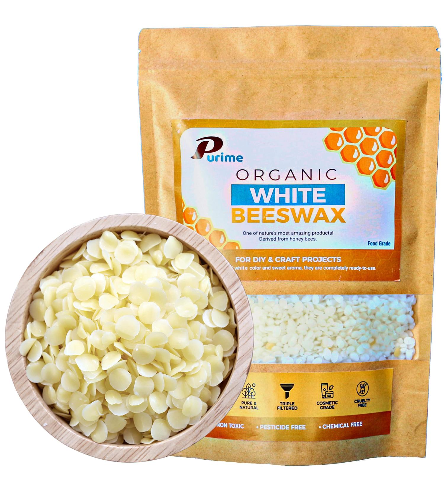 1LB USDA Certified Organic Beeswax Pellets - Pure White for Candle & Lotion Making | Food Grade & Pastilles for Candle Making & Lotion | Bees Wax Melts | PURIME - Buy Online on GoSupps.com
