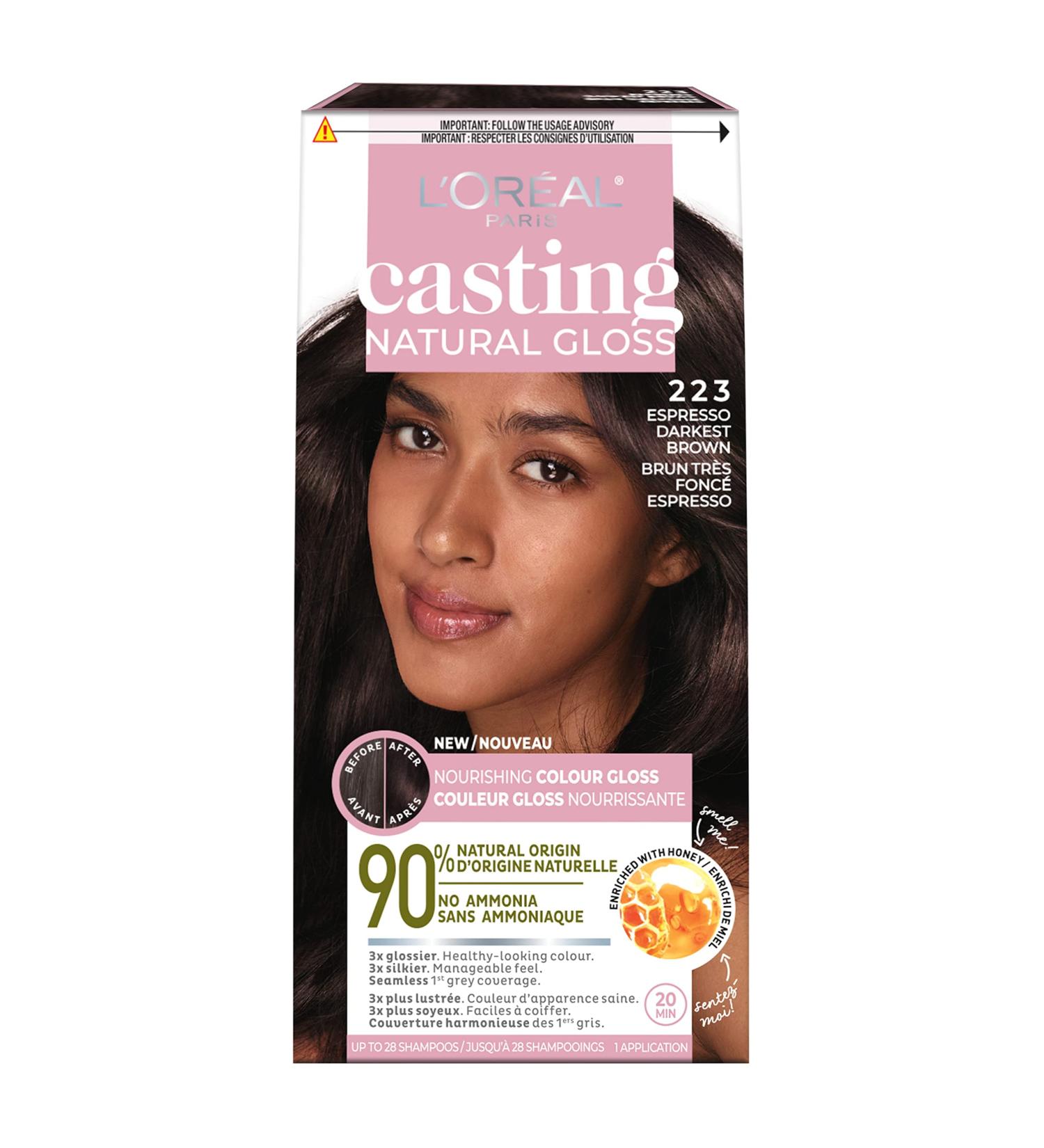 L Or al Paris Casting Natural Gloss Hair Color 223 Expresso Darkest Brown High Shine Hair Gloss Hair Dye 1 EA 223 Espresso Darkest Brown - Buy Online on GoSupps.com