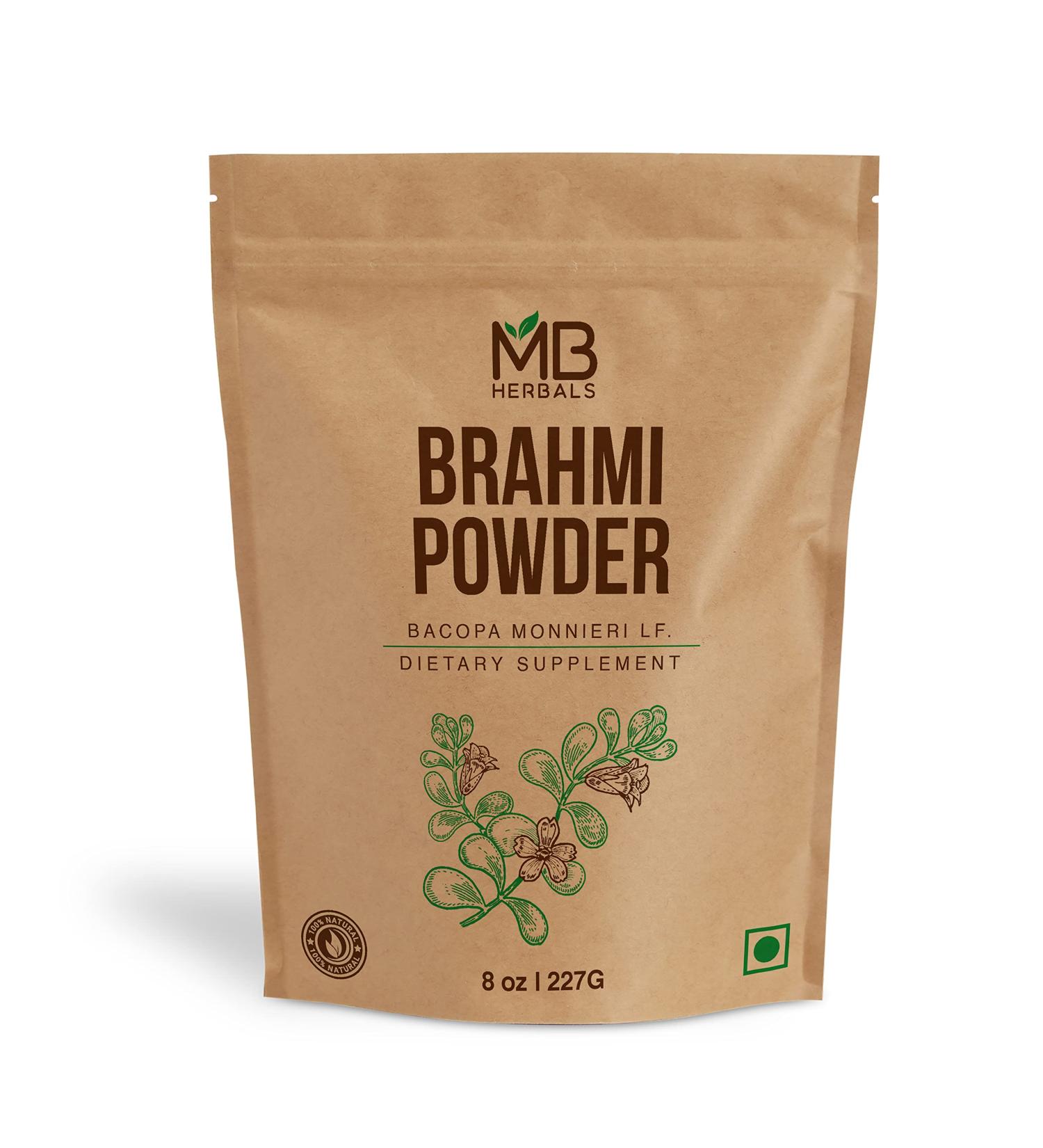MB Herbals Pure Brahmi Powder 8 oz | 227g 0.5 lb | Bacopa Powder | Hair Care
