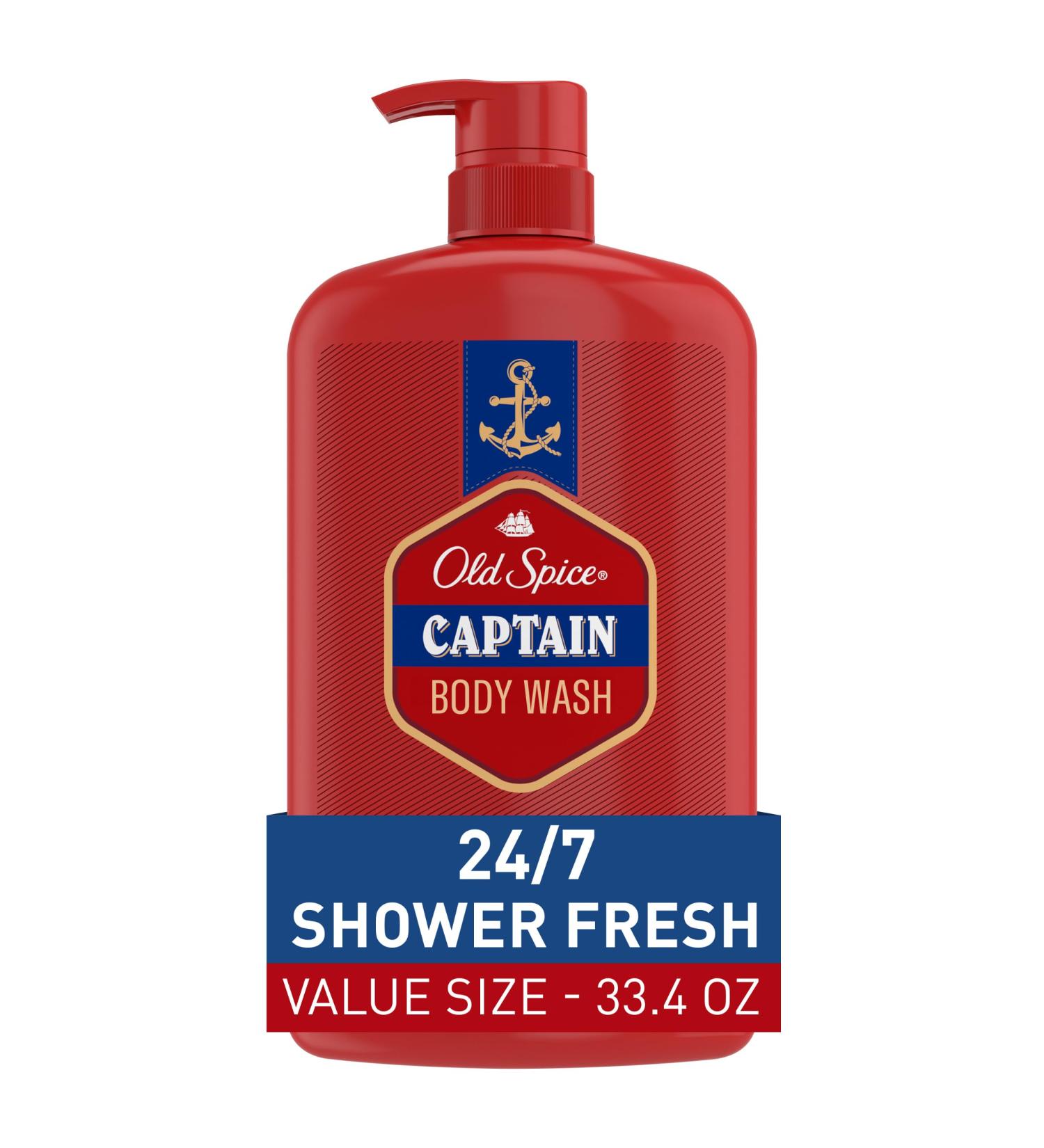 Old Spice Refreshing Body Wash for Men 3X Defense 24/7 Shower Fresh with Long Lasting Scent Red Collection Captain with Bergamot Scent 33.4 oz 33.4 Fl Oz (Pack of 1) - Buy Online on GoSupps.com