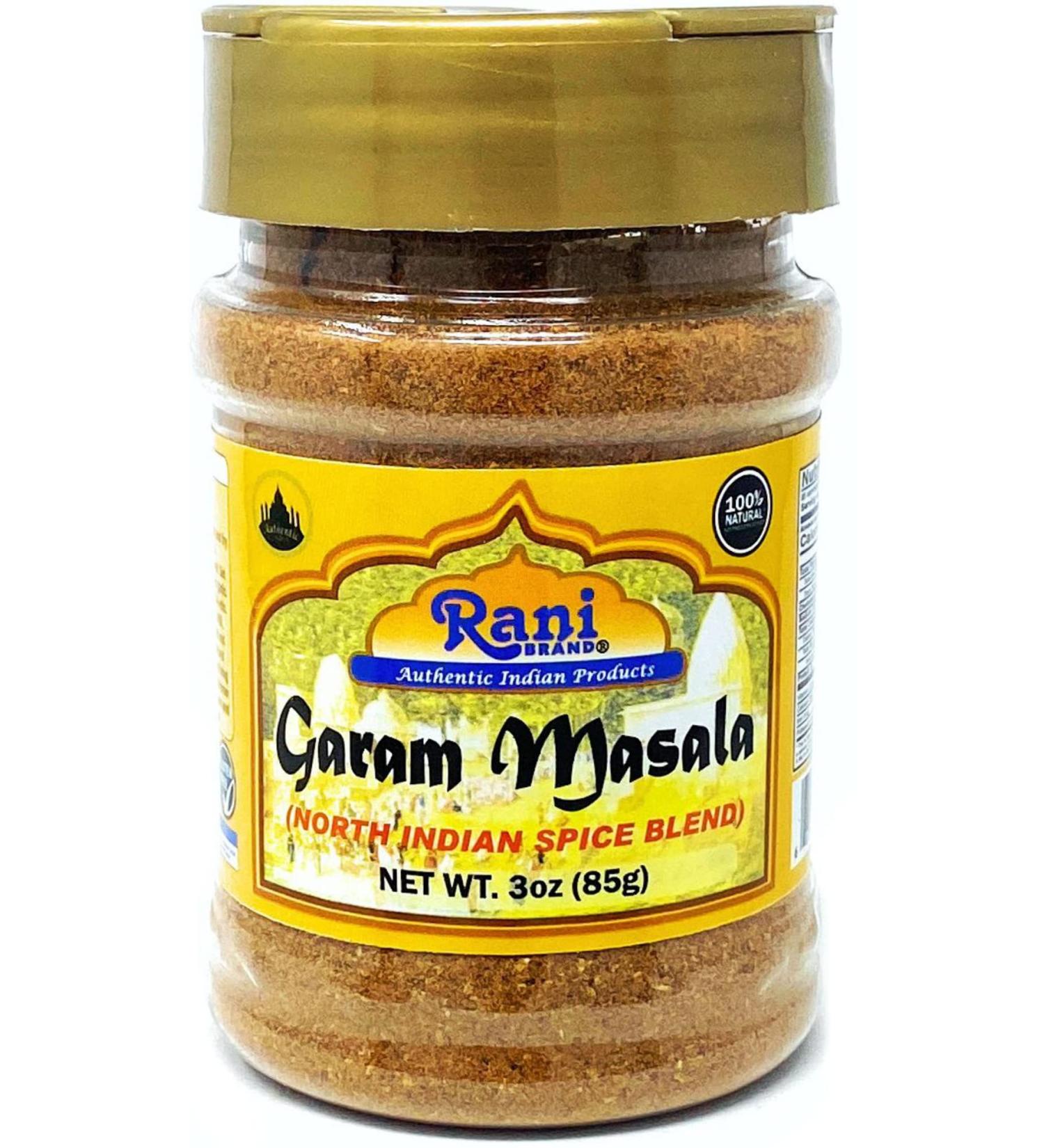 Rani Garam Masala Indian 11-Spice Blend 3oz PET Jar - All Natural, Salt-Free, Vegan, Non-GMO - Gluten Friendly Indian Origin Powder - 3 Ounce Jar - Buy Online on GoSupps.com