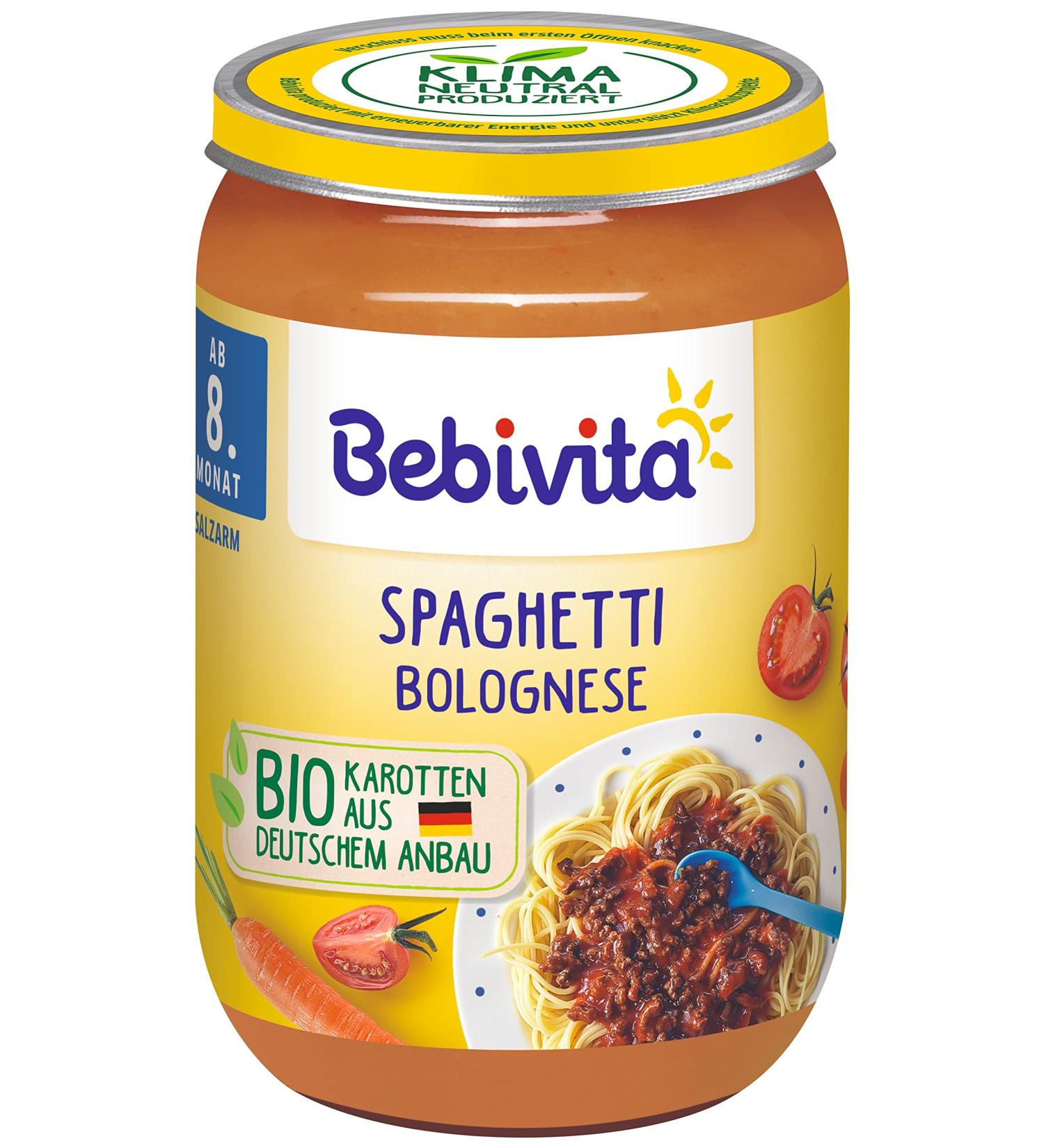 Bebivita menus from 8 months Spaghetti Bolognese pack of 6 (6 x 220 g) medium Spaghetti Bolognese 220g