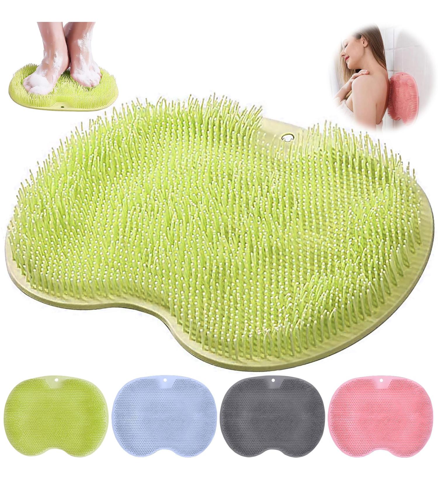 Mecctuck Foot Massage Device & Back Scrubber - Non-Slip Silicone Pad for Relaxation | Soothing Green Foot Washing Mat & Shower Brush - Buy Online on GoSupps.com