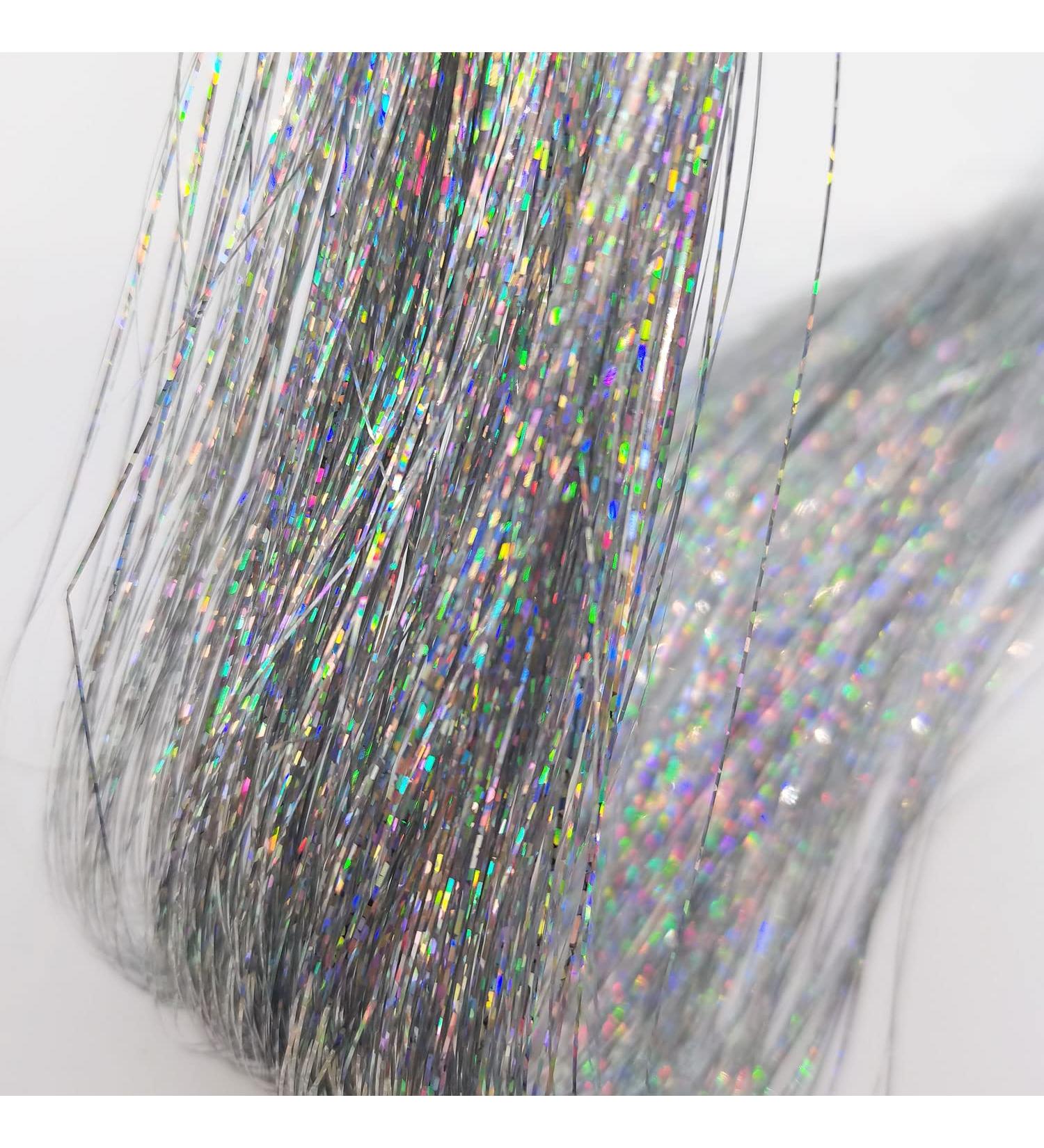 Silver Fairy Hair Tinsel 600 Strands | Heat Resistant Extensions for Christmas & New Year Party - Buy Online on GoSupps.com