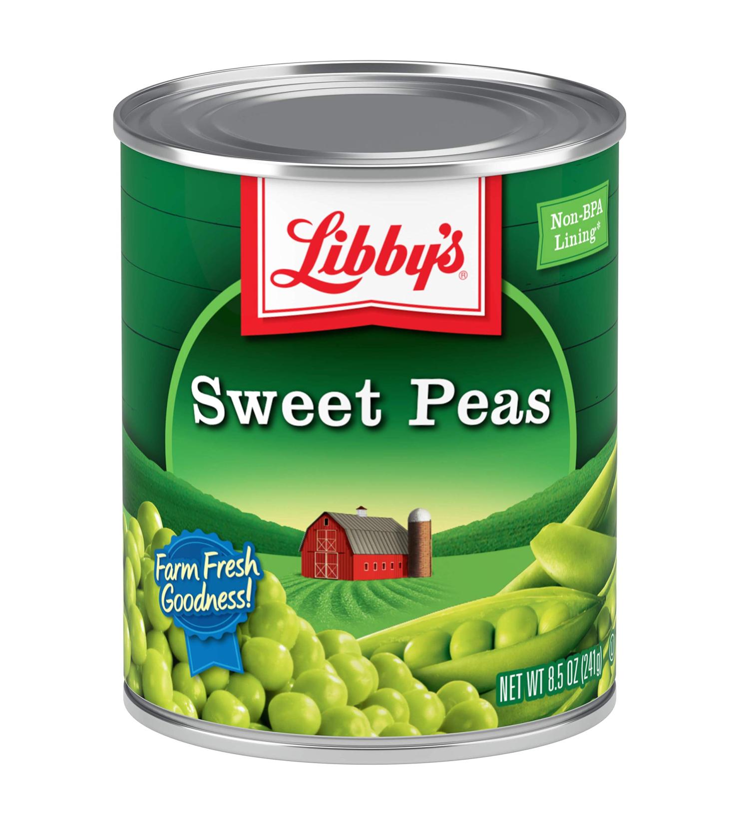 Libby's Sweet Peas - Tender & Succulent with Sweet Nutty Flavor - Creamy Smooth, Farm Fresh Goodness - 8.5 oz (Pack of 12) - No Preservatives - Buy Online on GoSupps.com