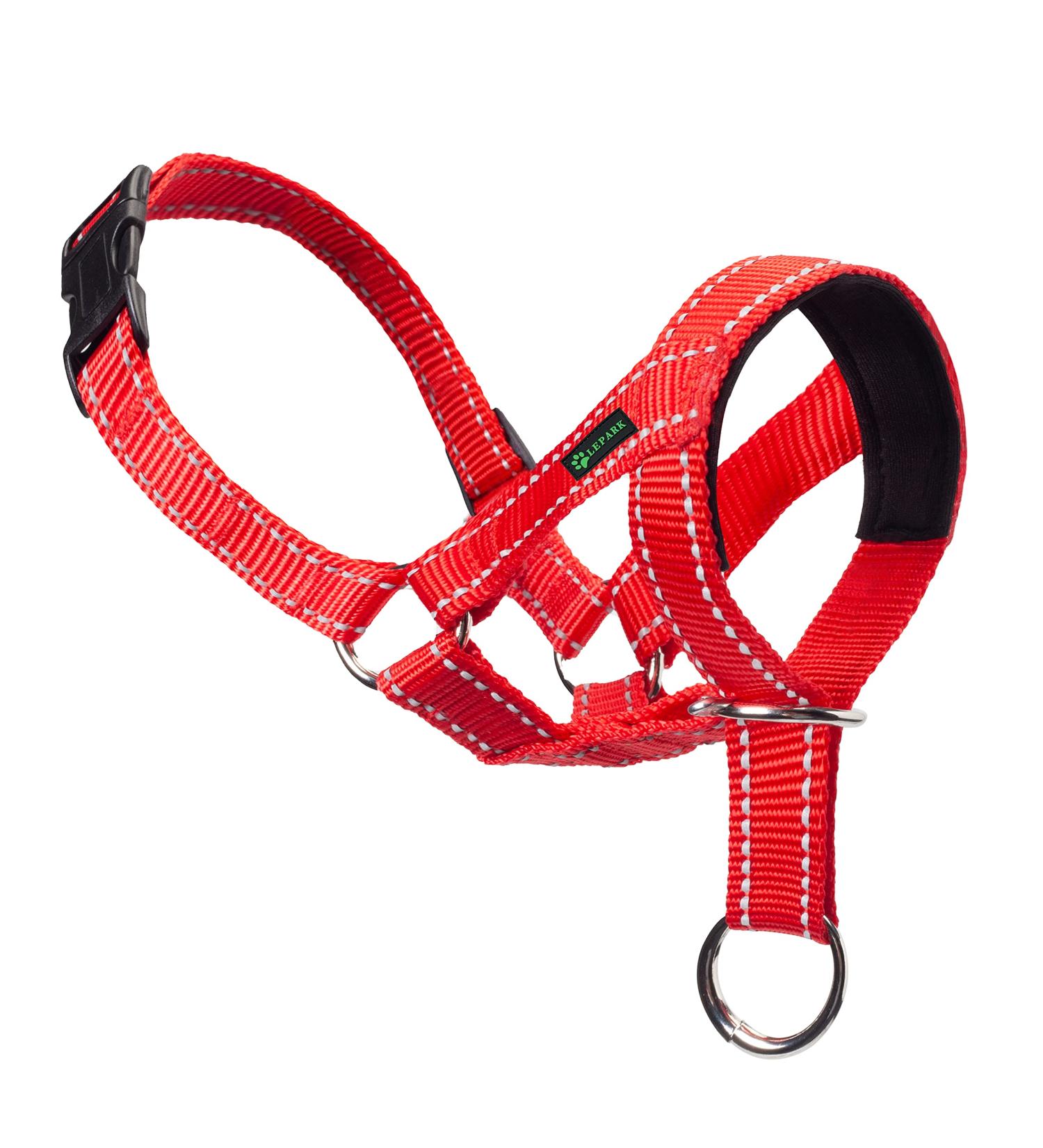 ILEPARK Dog Halter for Training | Colorful Adjustable Head Harness for Dogs | Stop Pulling - Easy to Use (L Red) - Buy Online on GoSupps.com