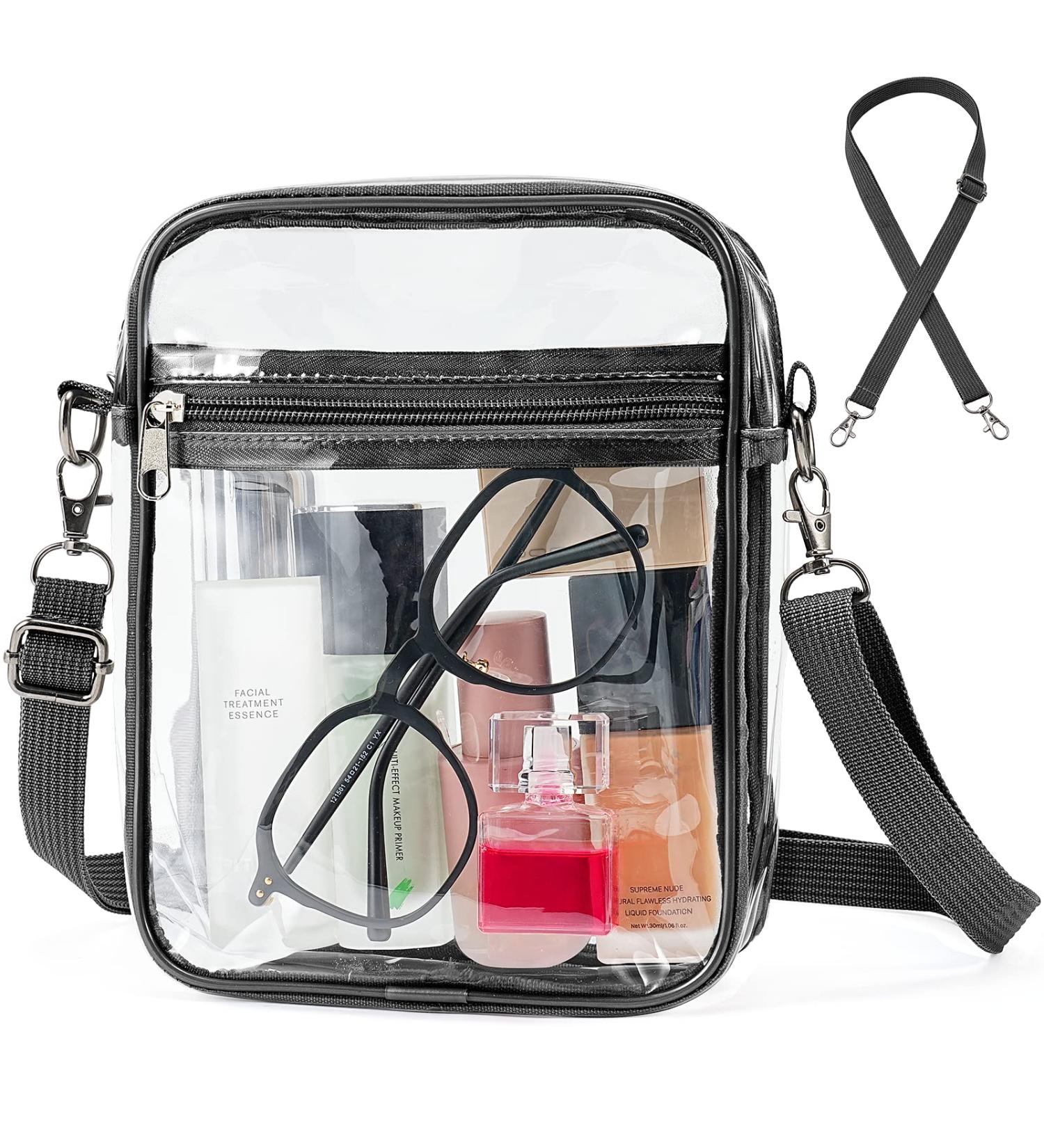 Yuanming Clear Crossbody Purse Bag - Stadium Approved Medium Black for Women - Buy Online on GoSupps.com
