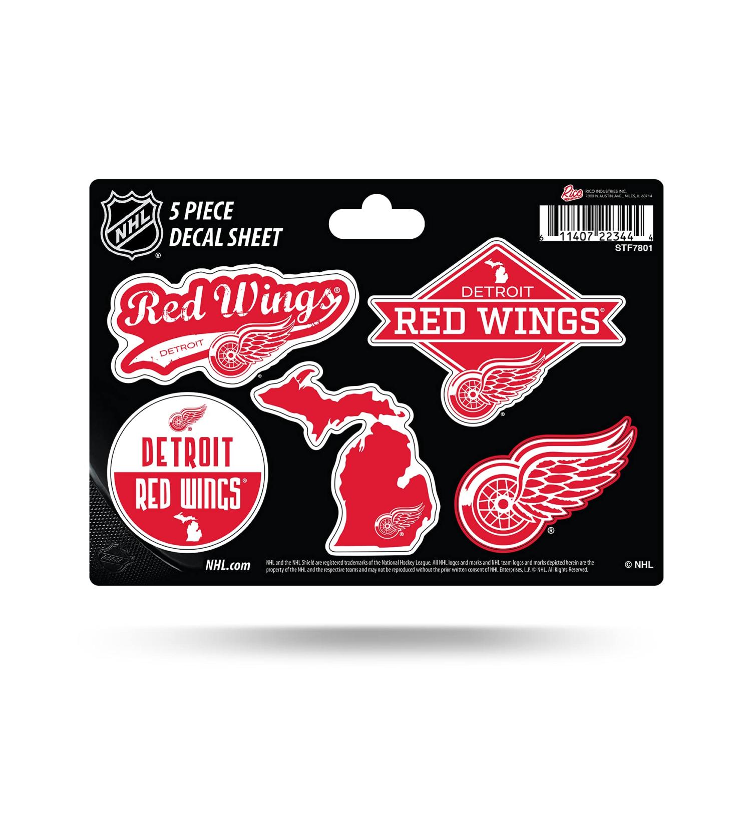 Rico Industries NHL Detroit Red Wings 5-Piece Sticker Sheet - Officially Licensed Team Merchandise - Buy Online on GoSupps.com