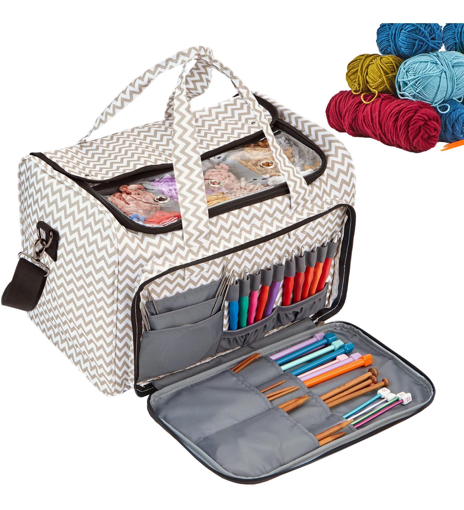 Homest Yarn Storage Bag - Knitting Tote with Removable Dividers - Extra Large Size - Buy Online on GoSupps.com
