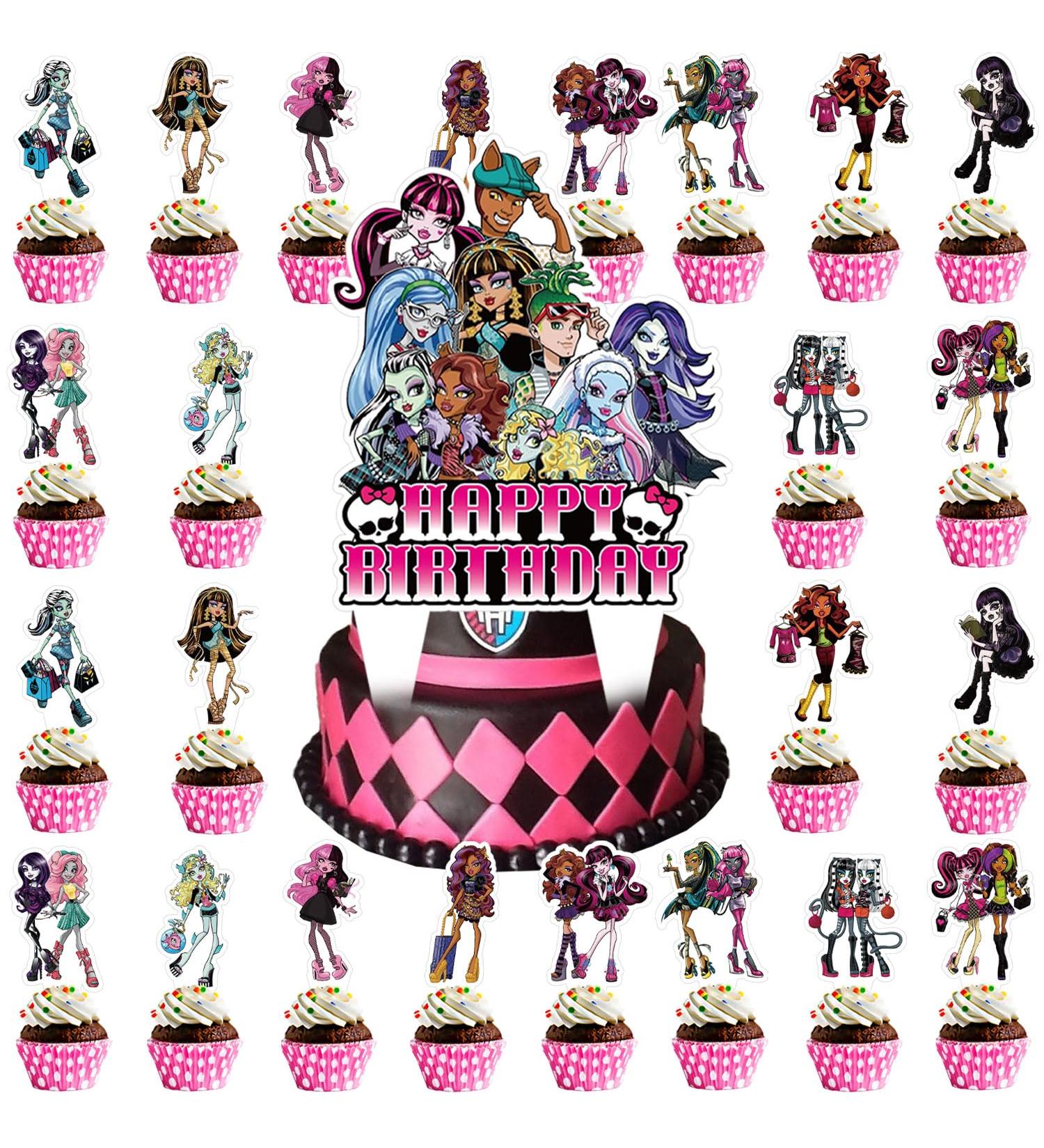 37PCS Cake Decoration Monster Girl Cake Toppers Themed Cake Decoration Cake Topper Themed Birthday Party Supplies for Boy Girl Cake Decoration - Buy Online on GoSupps.com
