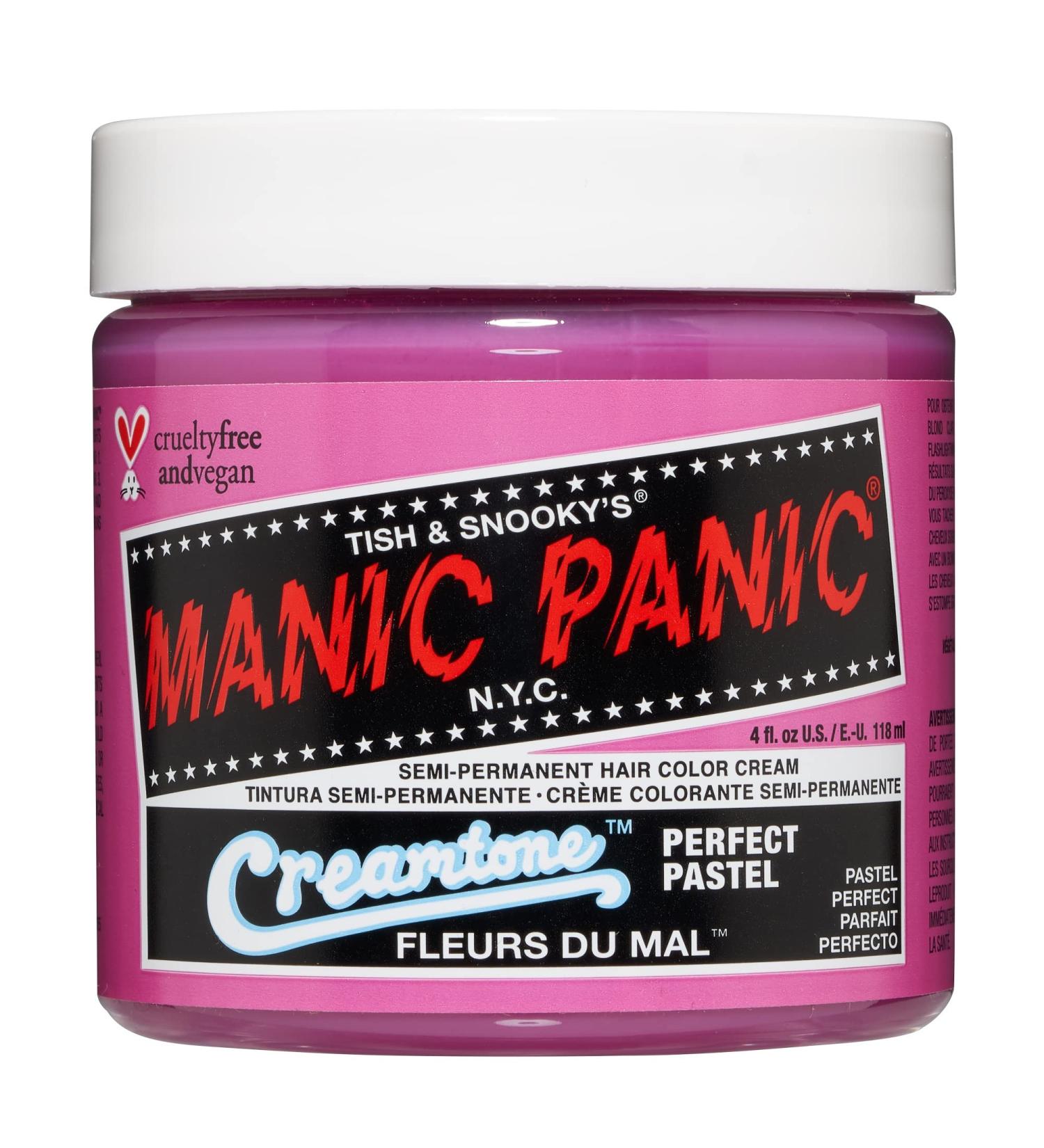 MANIC PANIC Fleurs Du Mal Pastel Pink Hair Dye - Creamtone - Vegan Semi-Permanent Hair Color (4oz) - Buy Online on GoSupps.com