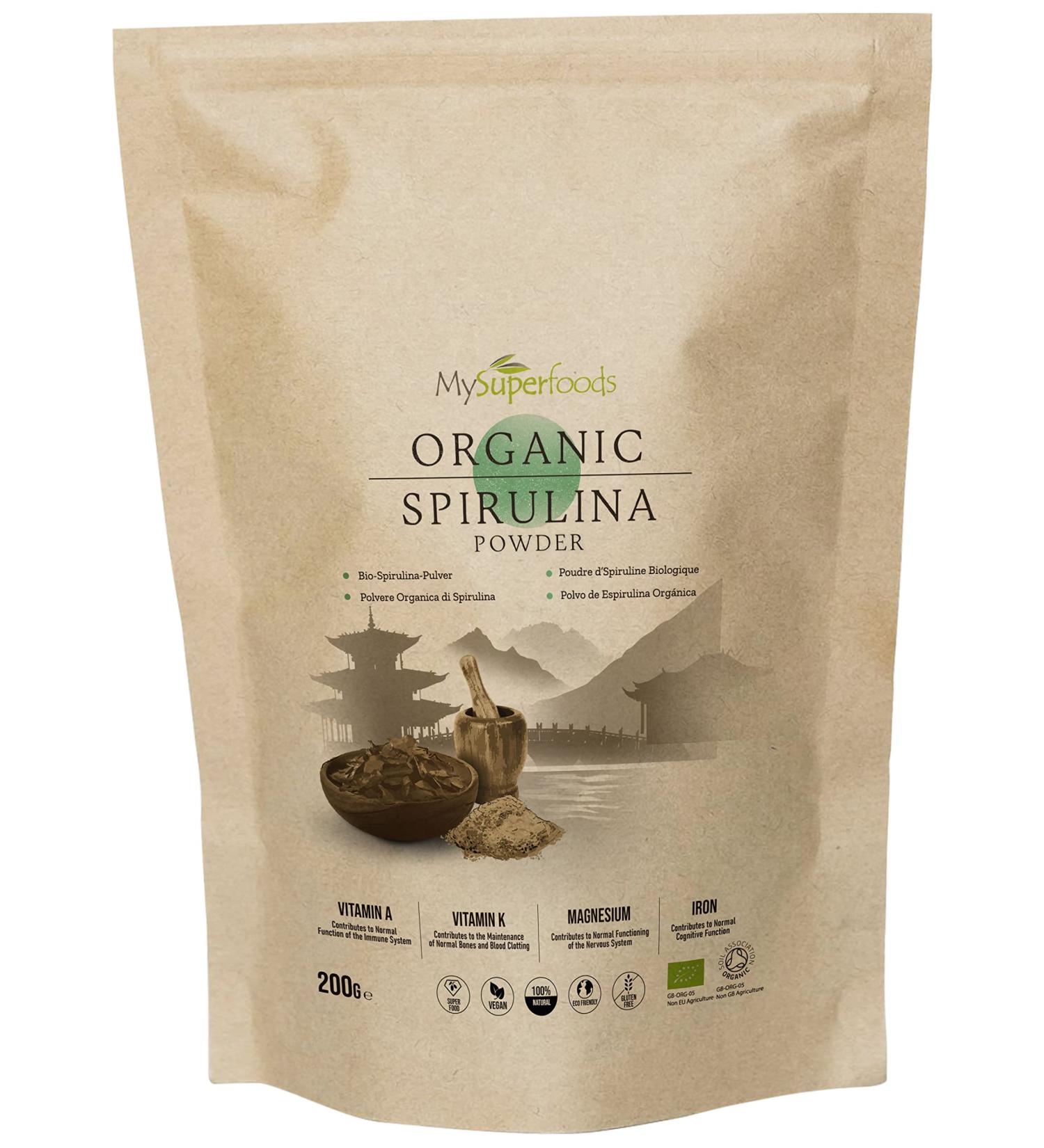 Organic Spirulina Powder 200g - Natural Immune System Booster | MySuperfoods - Buy Online on GoSupps.com