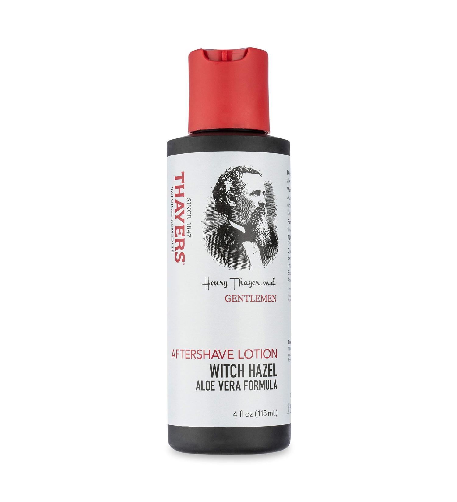 THAYERS Men's Aftershave Lotion with Witch Hazel & Aloe Vera - 4 Fl Oz | Soothing & Hydrating - Buy Online on GoSupps.com