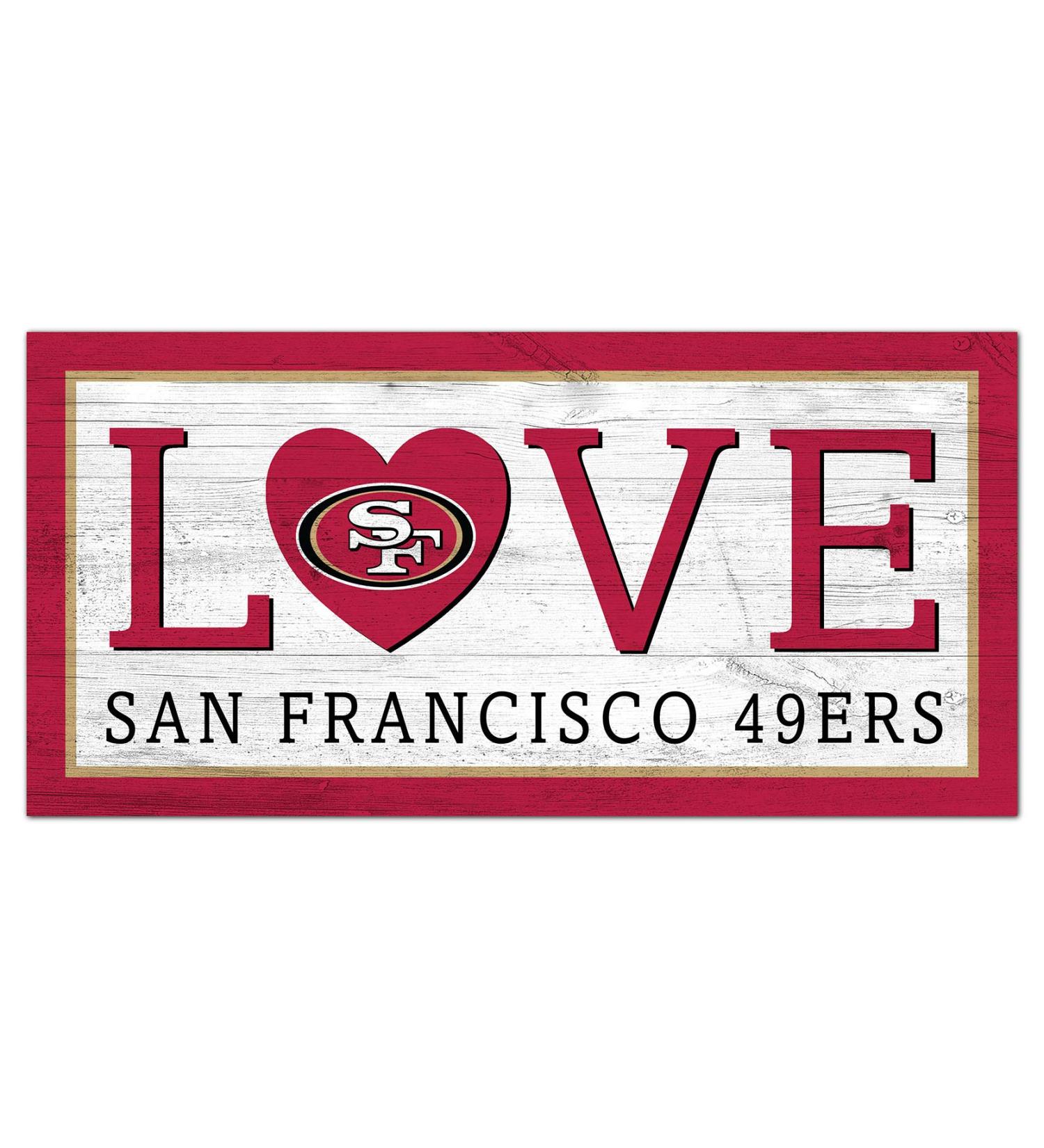 NFL San Francisco 49ers Unisex San Francisco 49ers Love Sign, Team Color, 6 x 12