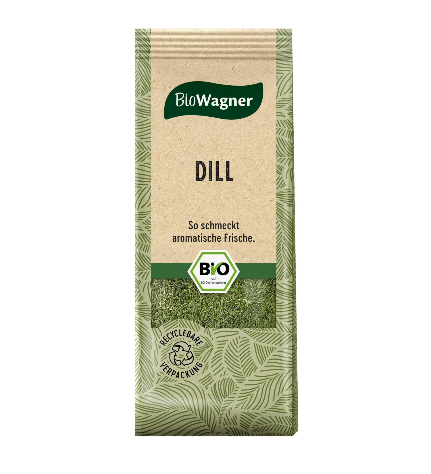BioWagner - Organic Dill | fresh herbal note for fish dishes and sauces | natural organic ingredients | recyclable packaging | 20 g