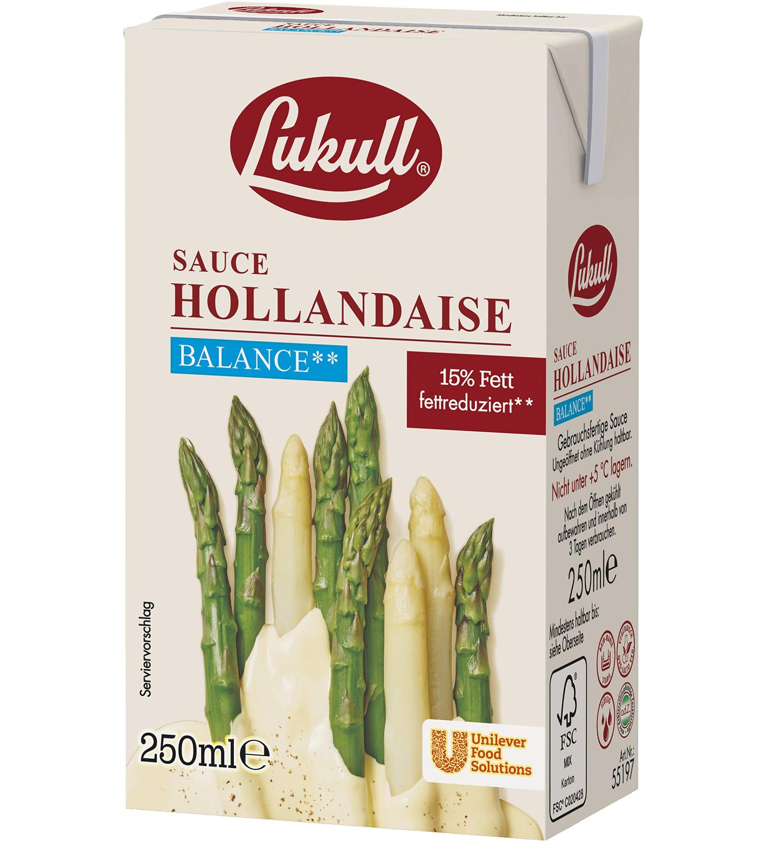 Lukull Hollandaise Sauce 12-Pack (12 x 250ml) - Creamy Delicate Ready to Use | International Shipping Available - Buy Online on GoSupps.com