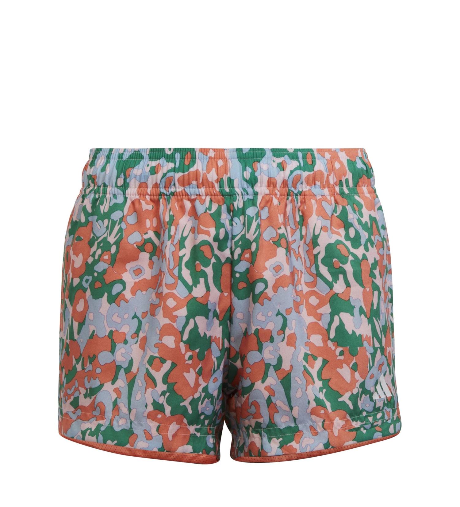 Adidas Girls' Shorts (1/4) G Tr-es AOP - Clear Pink/Blue Dawn/Coral Fusion/Semi Court Green | International Shipping Available - Buy Online on GoSupps.com