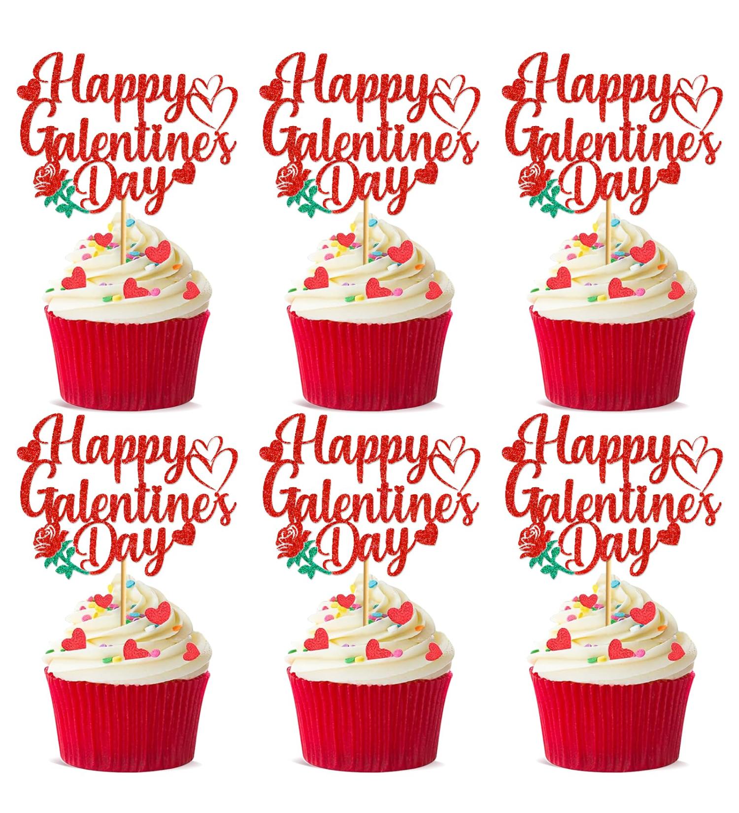 Happy Galent Cupcake Topper Grocery & Gourmet Food Pantry Staples Cooking & Baking Frosting Icing & Decorations Cupcake Toppers - Buy Online on GoSupps.com