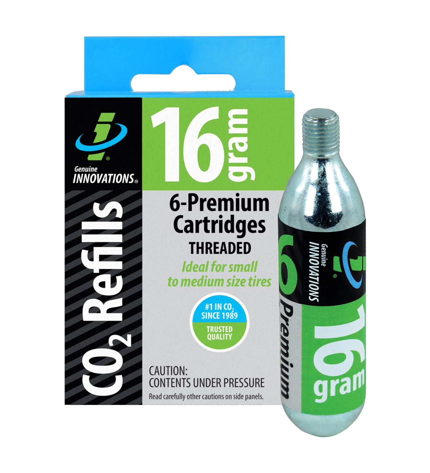 Genuine Innovations G2153 Threaded Bicycle CO2 Cartridges 16g - Pack of 6 - Buy Online on GoSupps.com