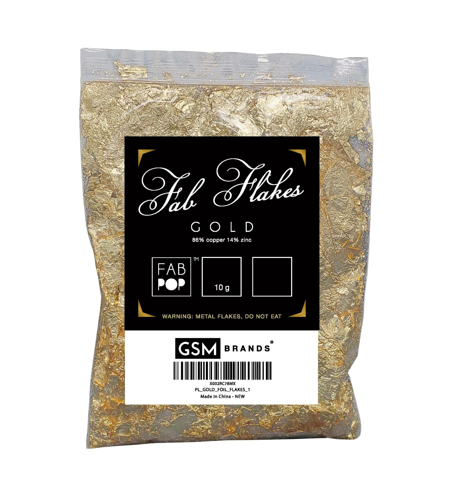 Gold Foil Flakes for Gilding: Metallic Leaf or Resin Art Shiny Gold Color, (10 Grams)