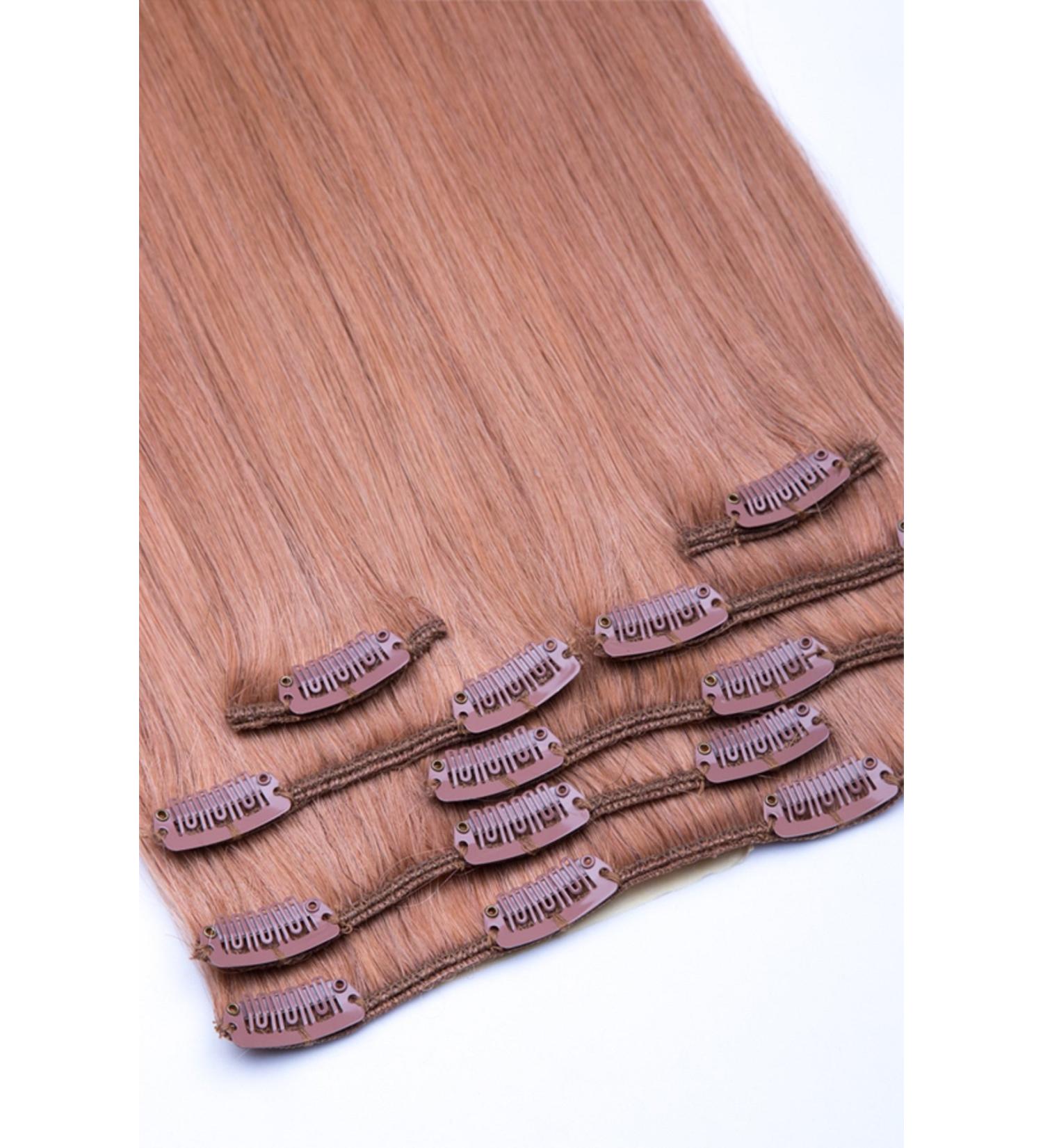 Clip In Extensions Set - 100% Real Hair 7 Pieces 70g | Honey Blonde 45cm Clip-In Hair Extensions - Buy Online on GoSupps.com