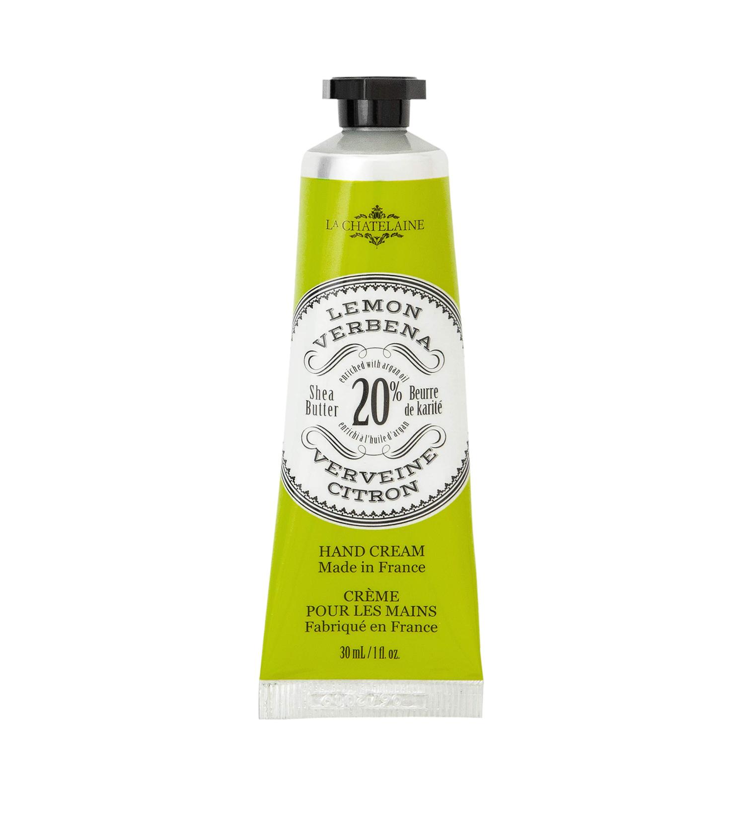La Chatelaine 20% Shea Butter Hand Cream Lemon Verbena | Organic Argan Oil | Moisturizing & Nourishing Hand Care | Repairing Formula | Extra Rich & Non-Greasy | Made in France | Paraben Free | Travel Size 1 fl oz - Buy Online on GoSupps.com