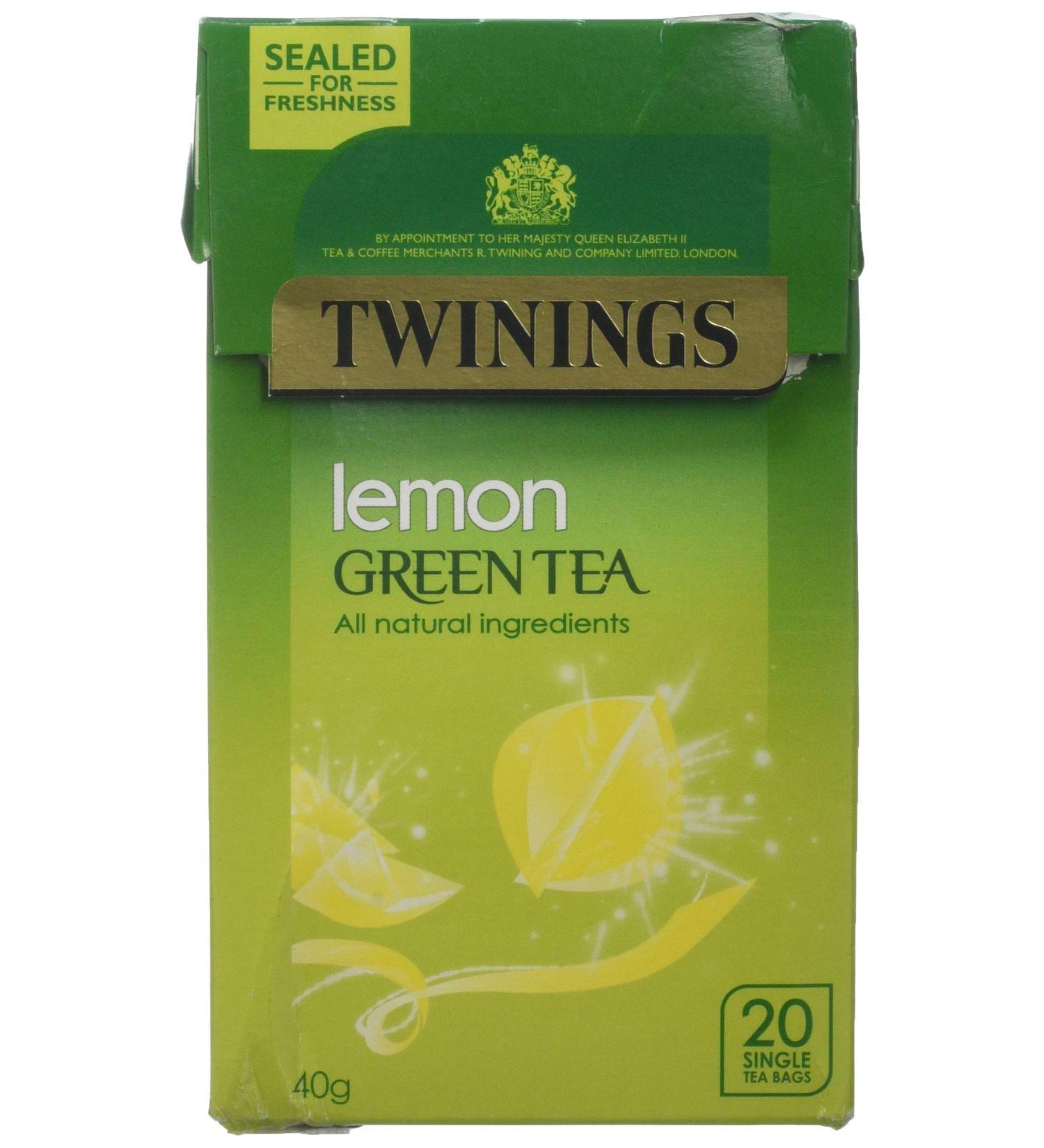 Twinings Lemon Green Tea - 20 Tea Bags, Pack of 20 Count - Refreshing Citrus Flavor - Buy Online on GoSupps.com