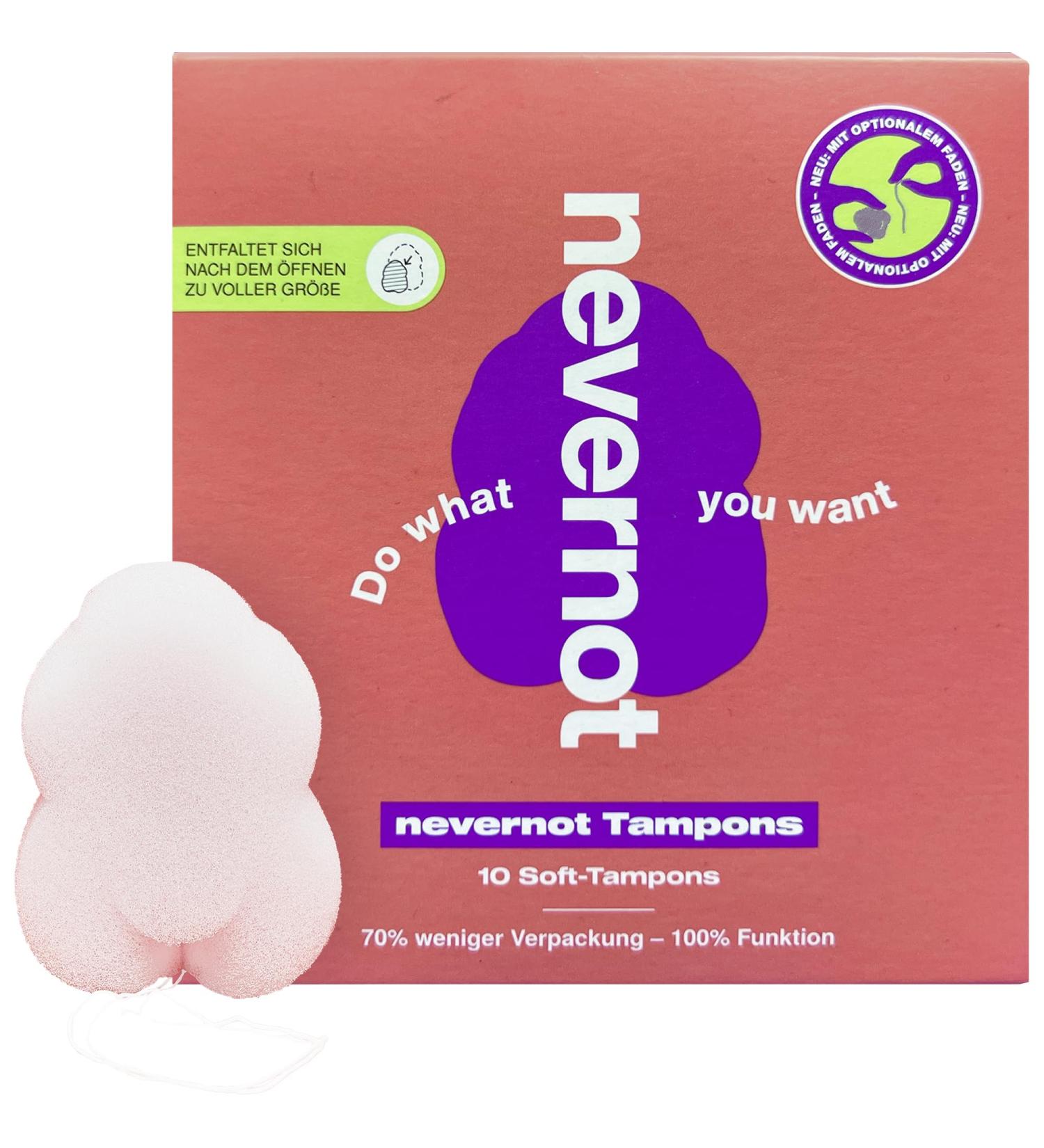 Nevernot Soft Tampons - 10 Pieces Menstrual Sponge 100% Pollutant-Free Super Soft & Easy to Remove - Buy Online on GoSupps.com