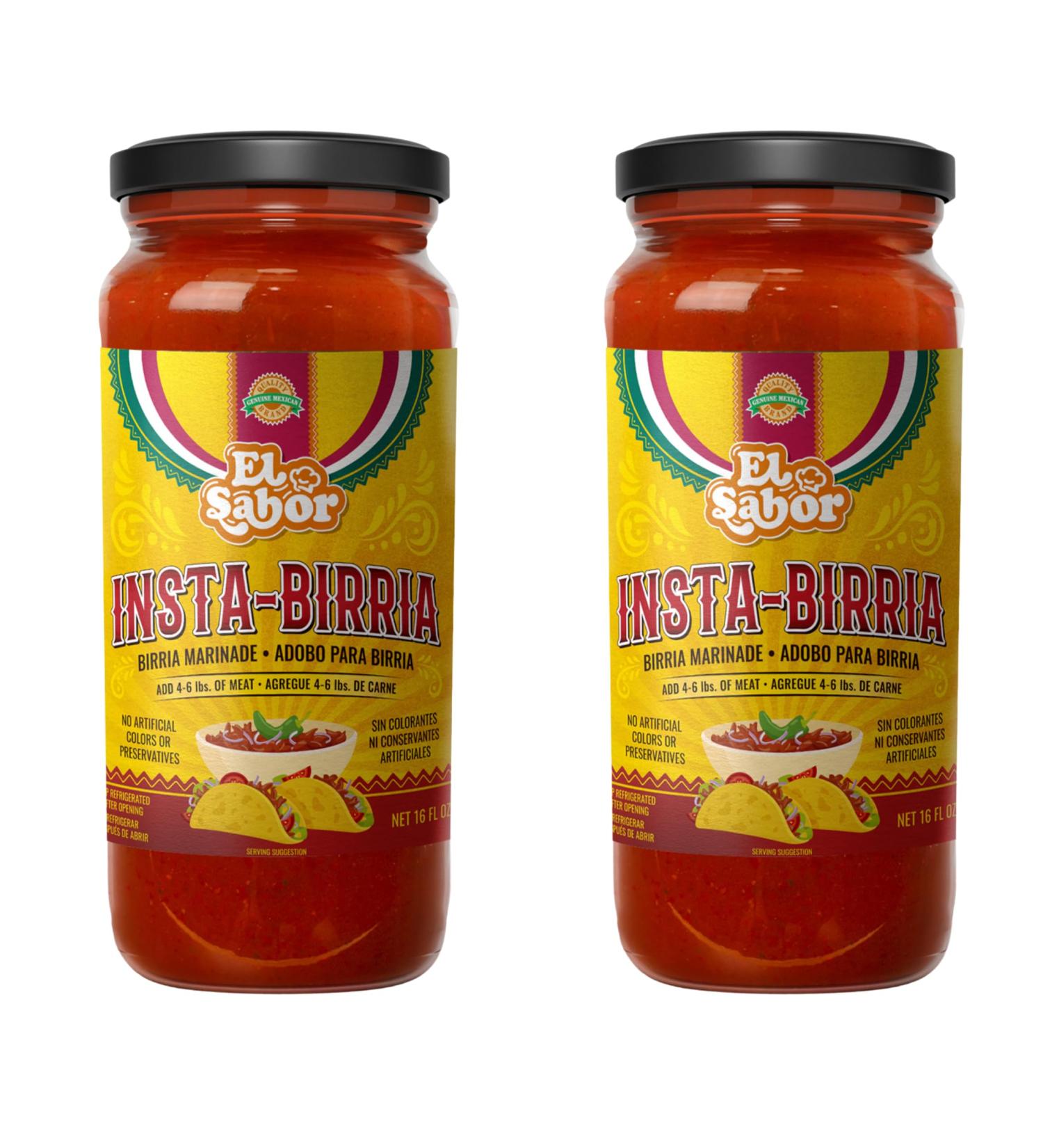 Gourmet Instabirria Mix | 16 fl oz glass jars to make birria stew birria tacos and quesabirrias | birria adobo mix just add water and meat | for 4 to 6 pounds of meat each | authentic Mexican flavor | versatile for any type of meat | easy crock pot meal | - Buy Online on GoSupps.com