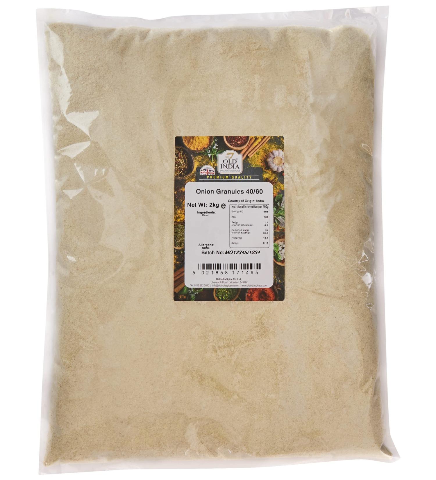 Old India Onion Granules 40/60 2kg - Premium Quality (Pack of 1) - Buy Online on GoSupps.com