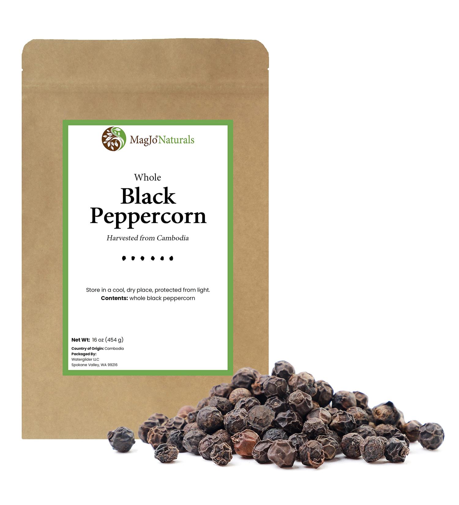 MagJo Naturals Cambodian Memot Black Pepper - 16 oz Whole Peppercorn Bag - Buy Online on GoSupps.com