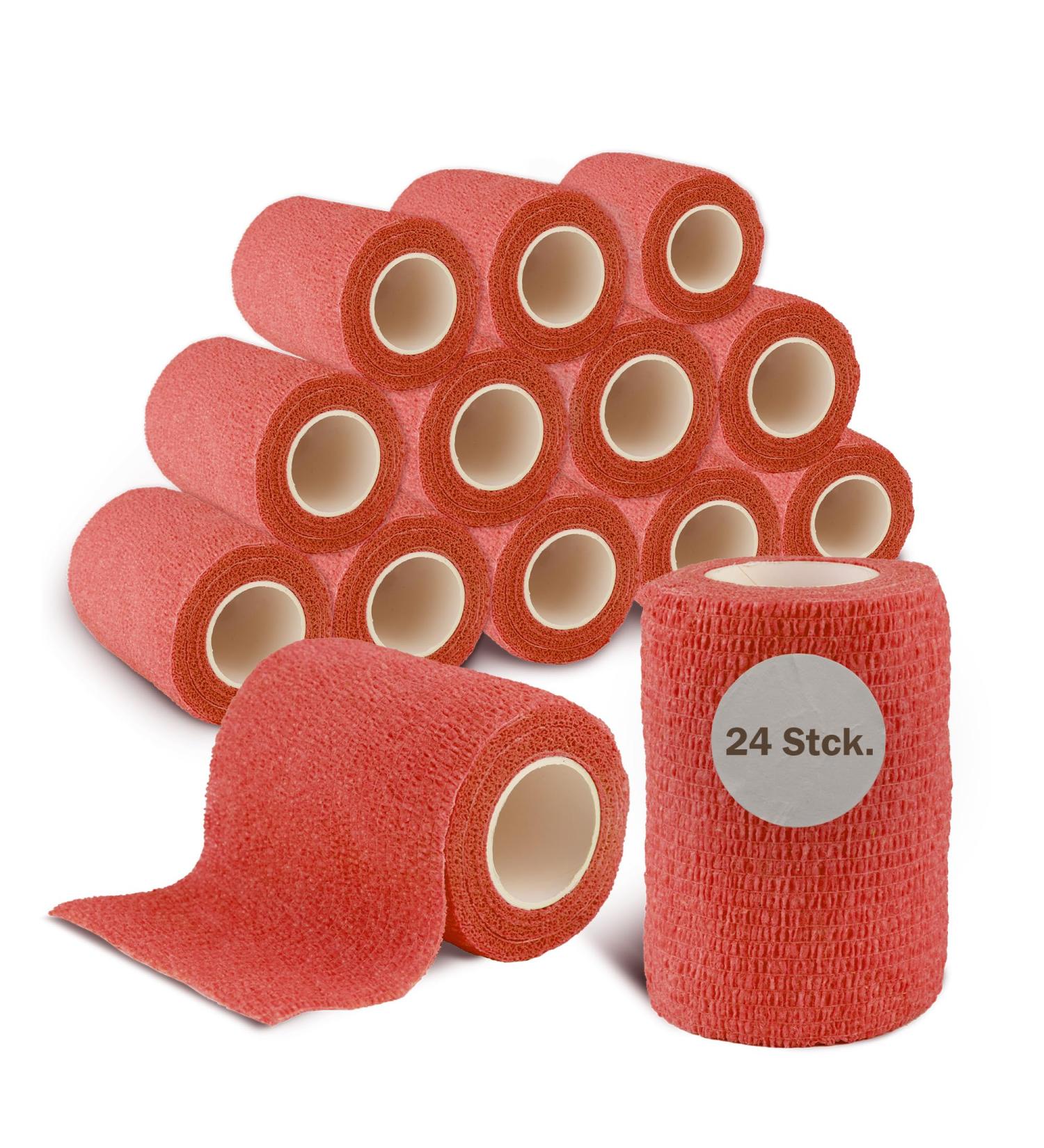 Buy Nilo Self-Adhesive Bandages - 24 Rolls 5cm x 4.5m | Breathable & Elastic Self-Adhering Bandage for Animals & Humans - Red - Buy Online on GoSupps.com
